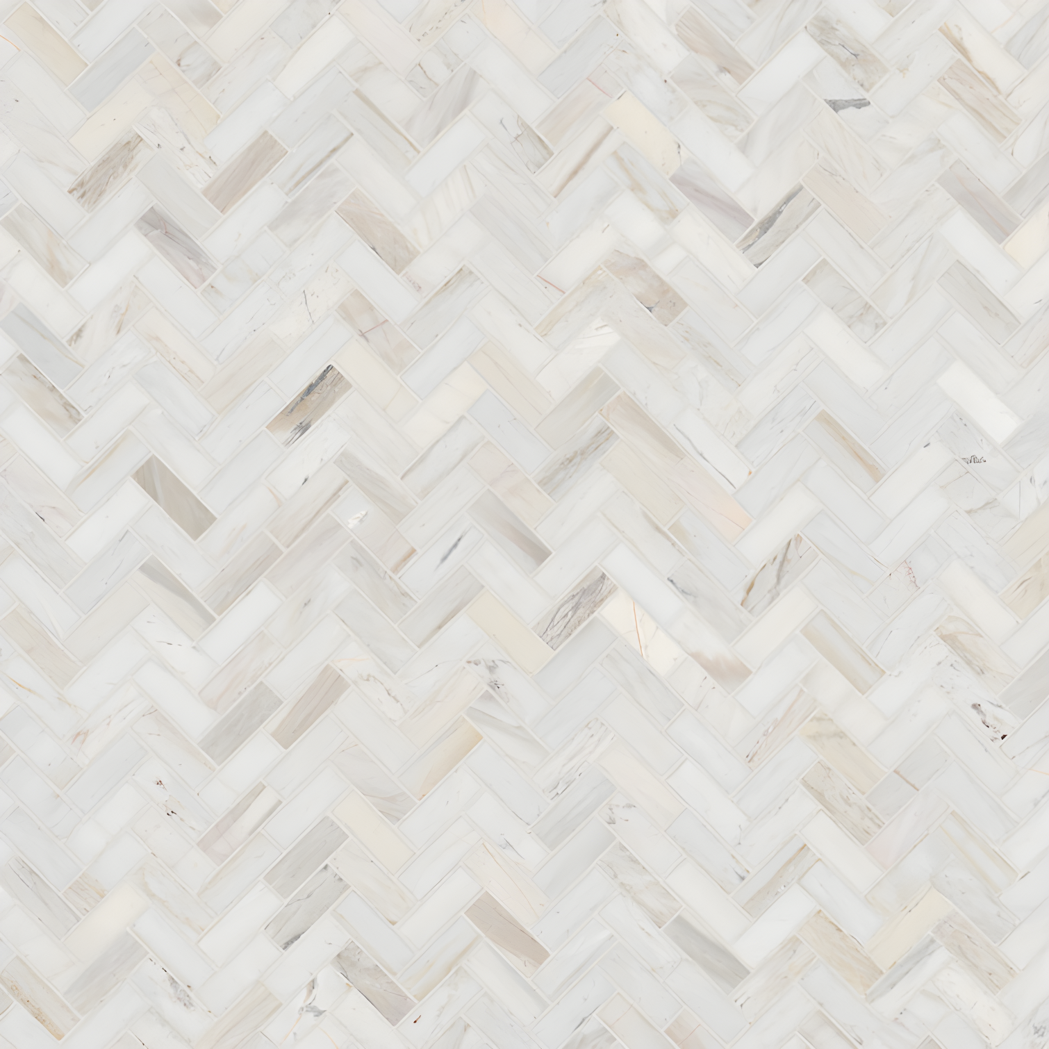 Angora Herringbone Polished Marble Mosaic Tile