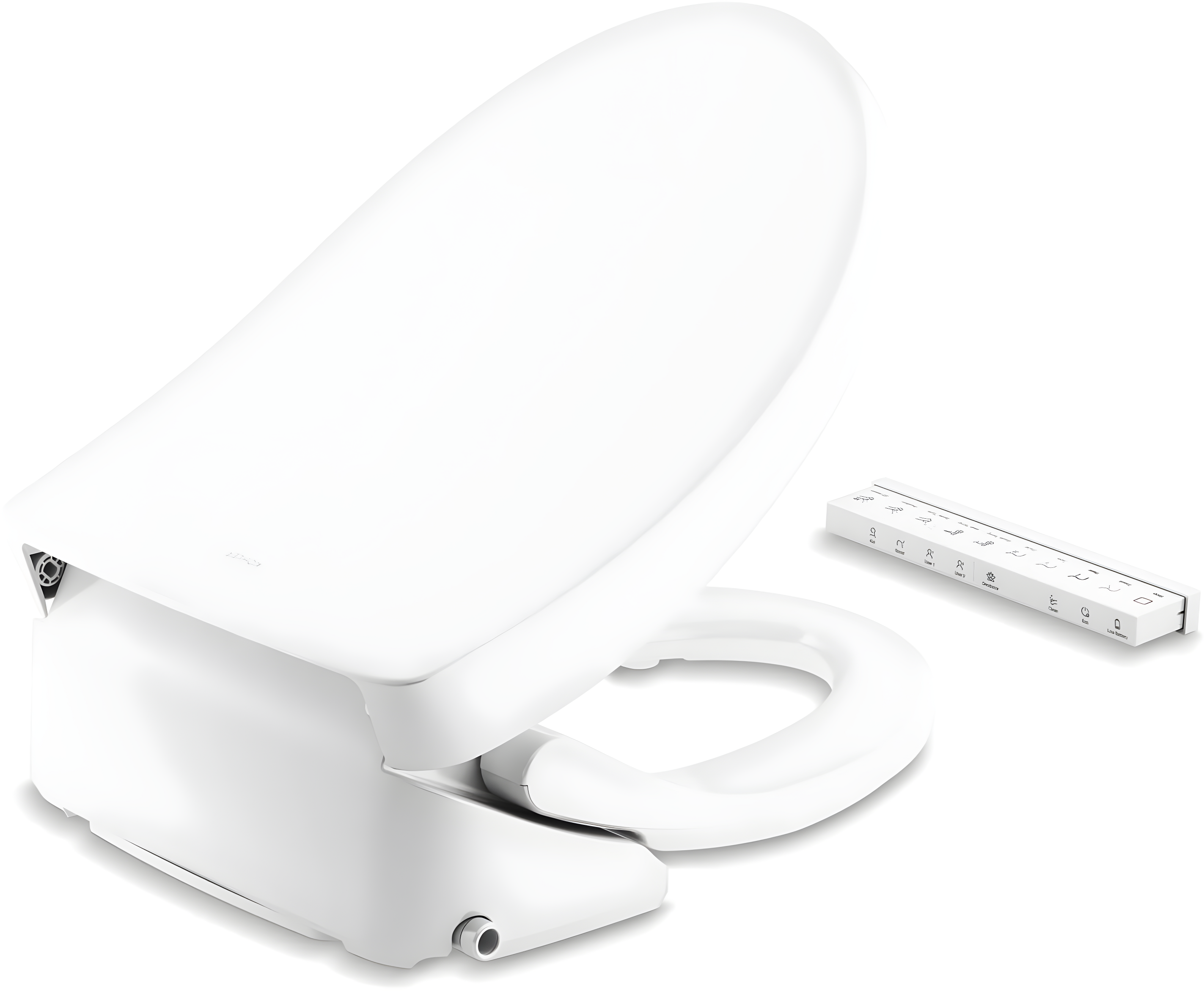 White Elongated Bidet Toilet Seat with Remote Control