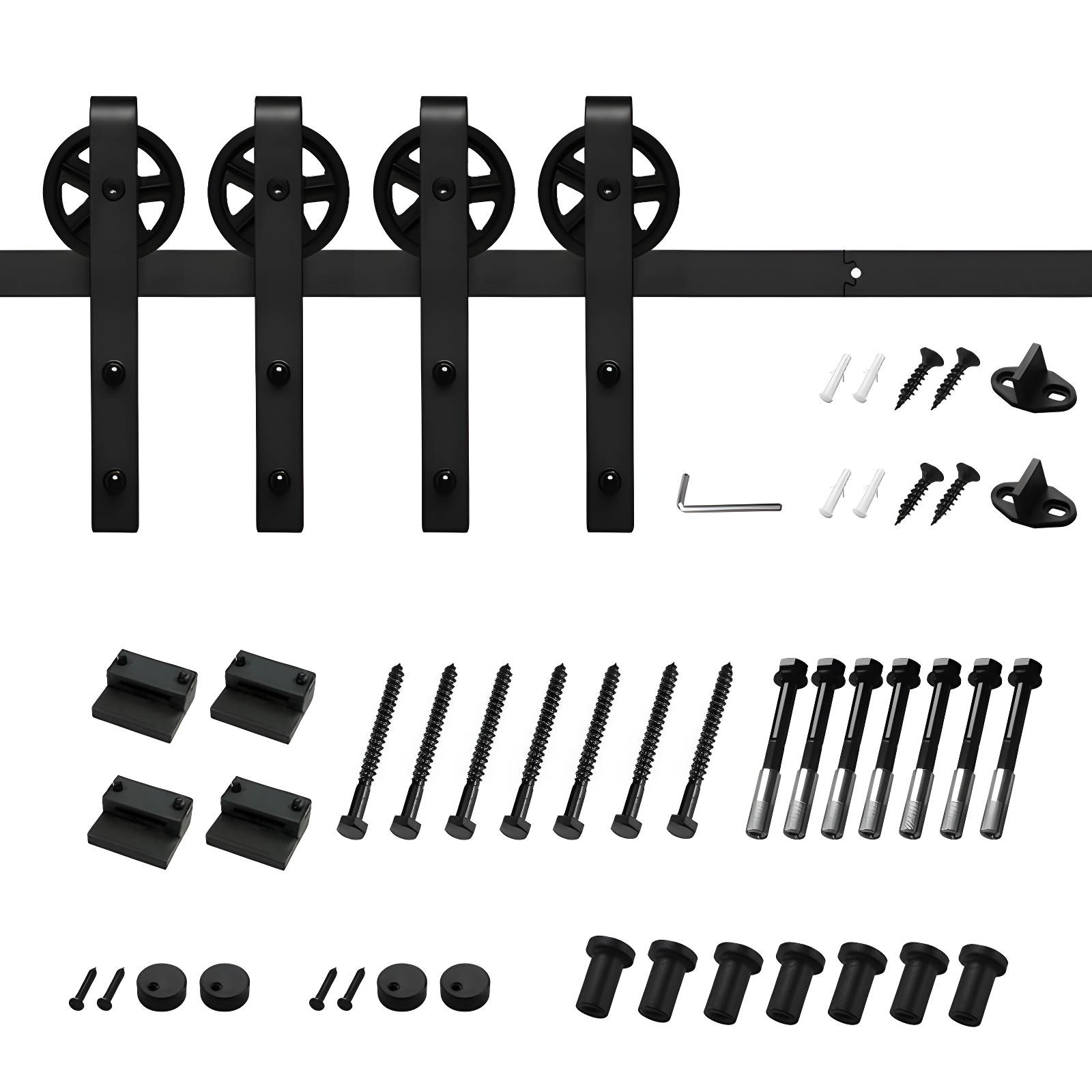 Standard Metallic Steel Barn Door Hardware Kit, 120-inch Track