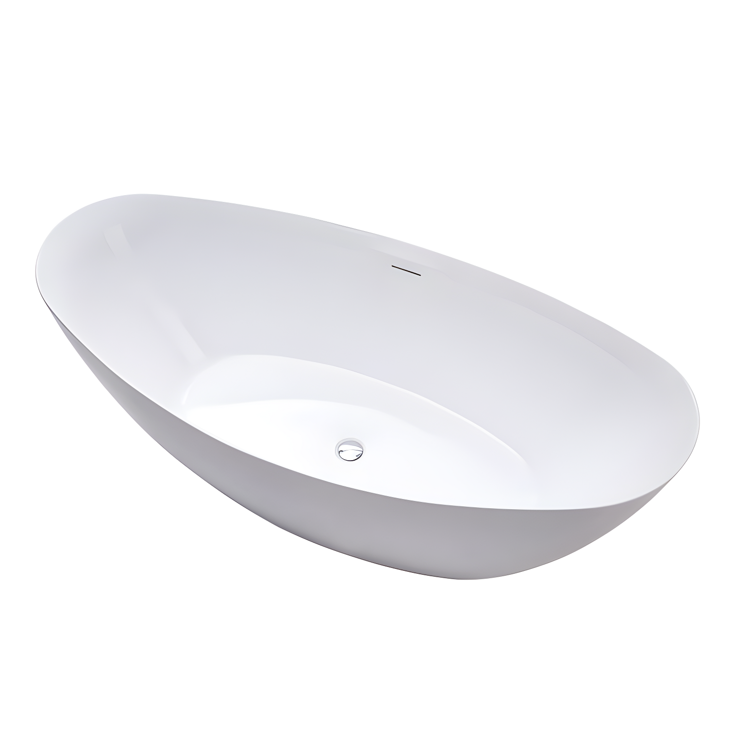 71" White Freestanding Acrylic Soaking Bathtub