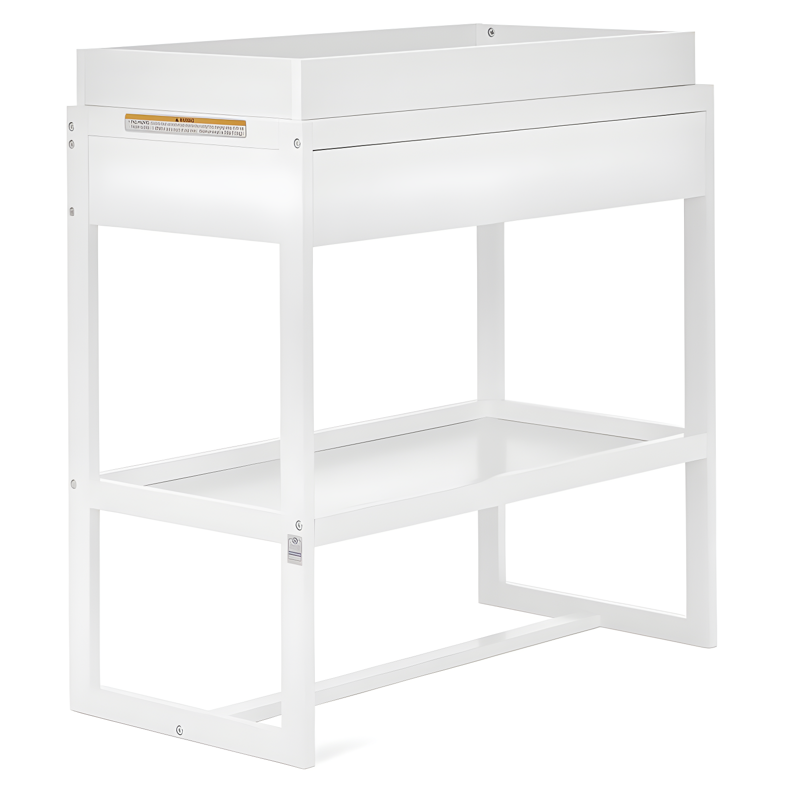 White Pinewood Changing Table with Drawer and Safety Strap