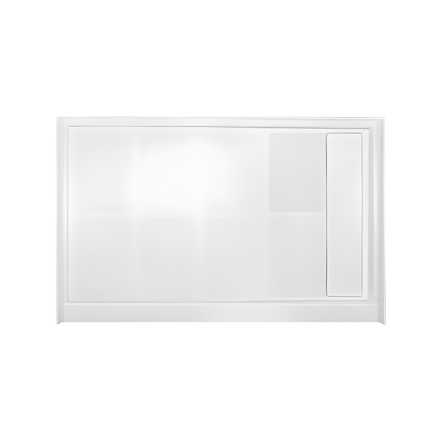 White Rectangular Single Threshold Shower Base with Right Drain