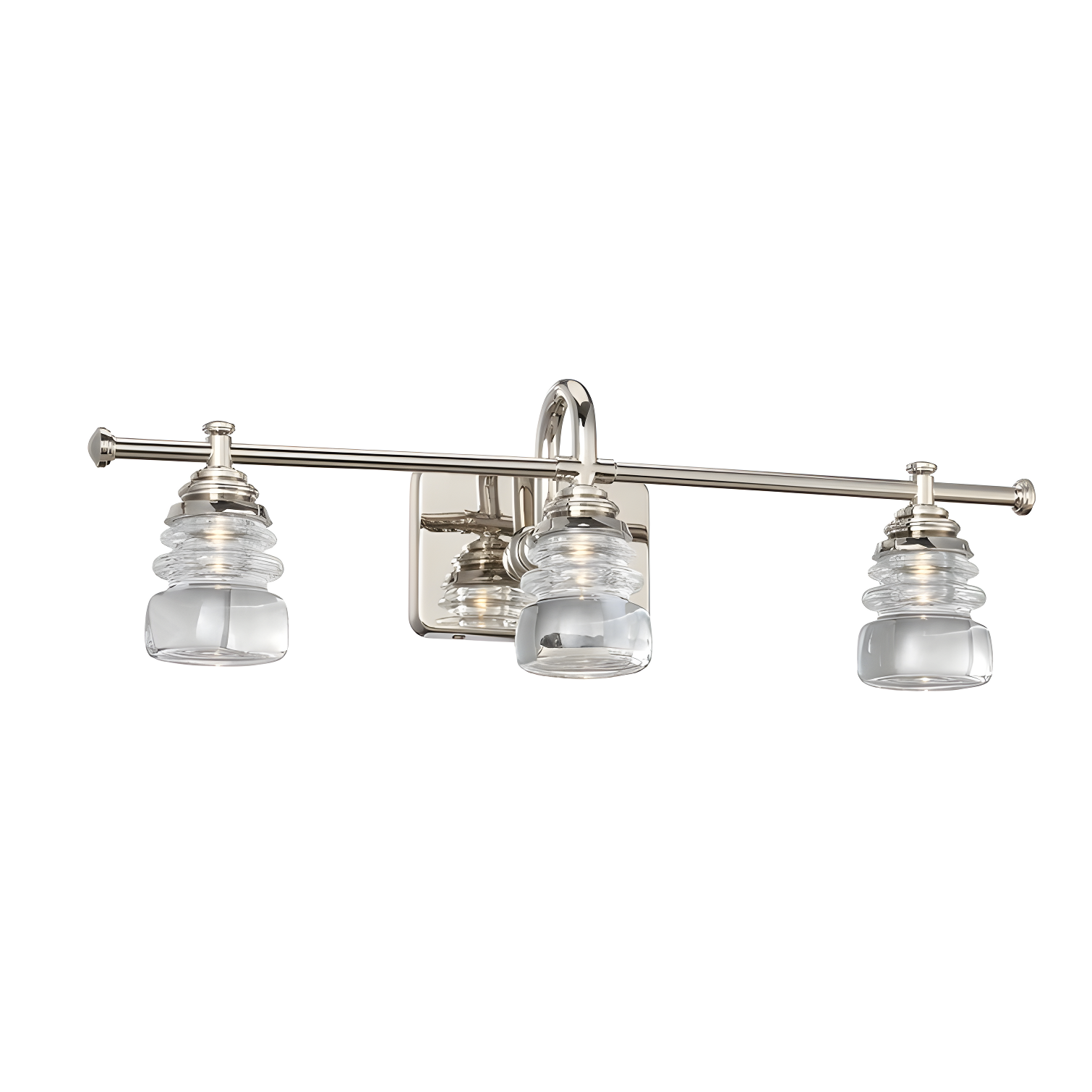 Polished Nickel 3-Light Outdoor Dimmable Jelly Jar Fixture