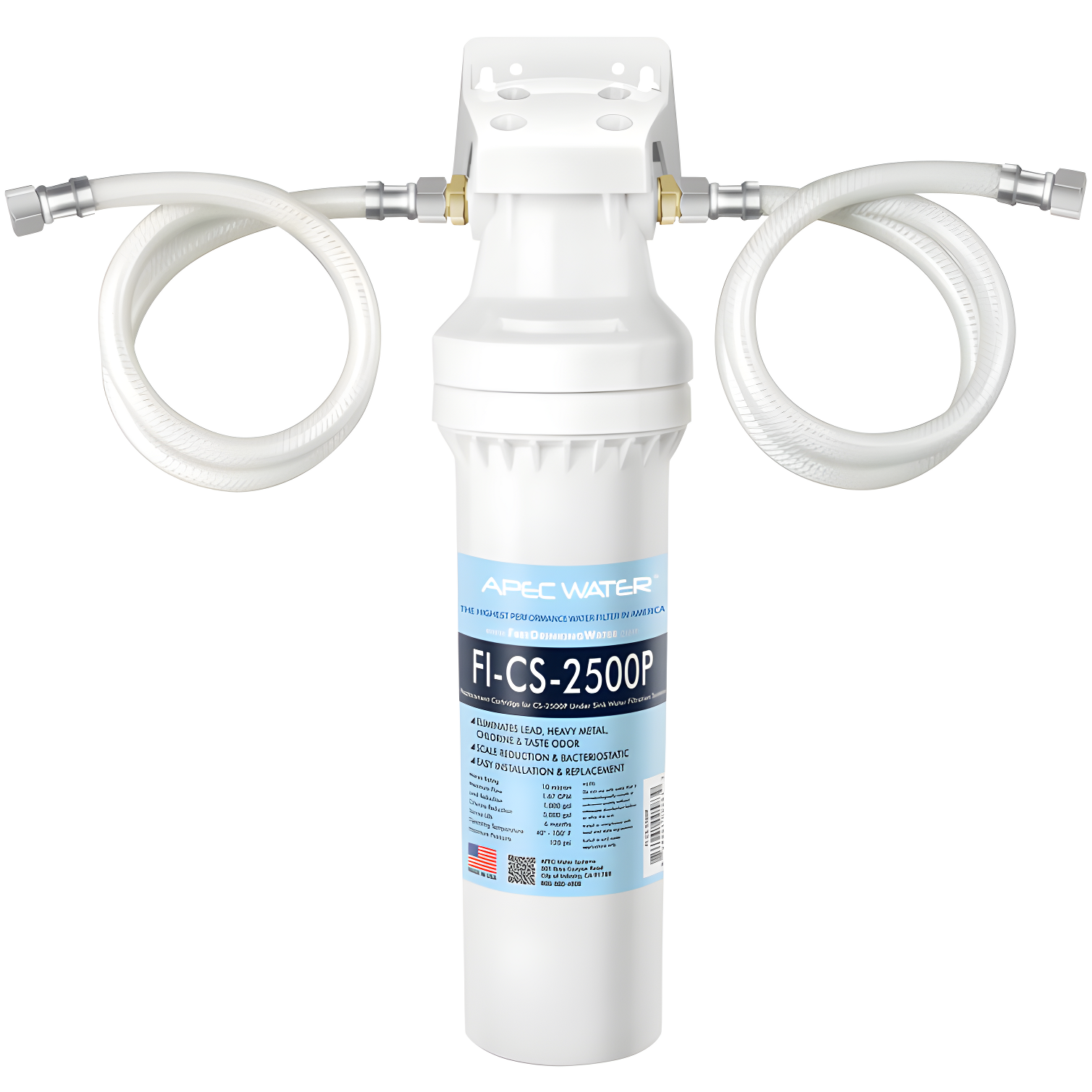 High Capacity Under Sink Water Filtration System with Scale Inhibitor