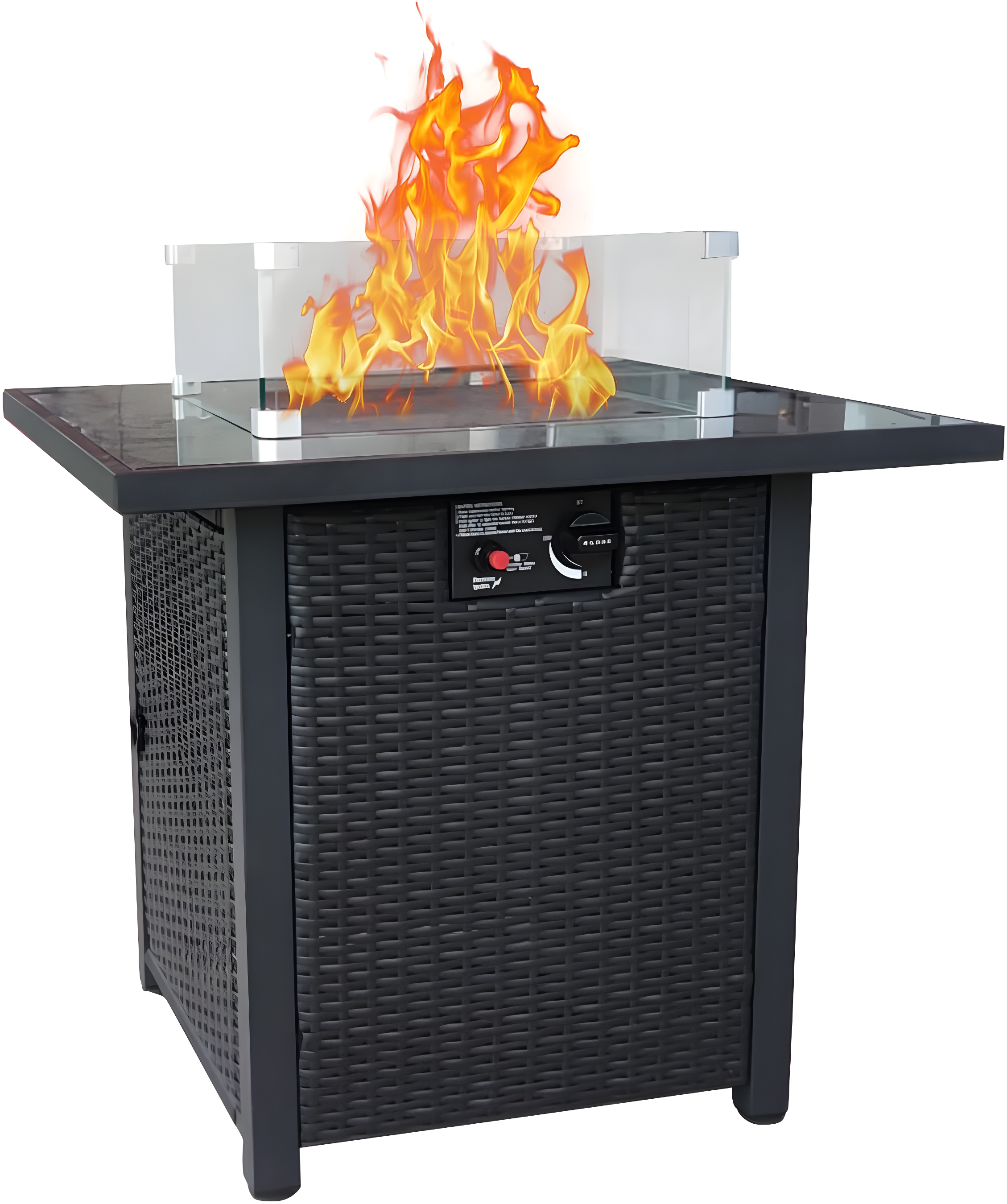 28'' Brown Stainless Steel Propane Fire Pit Table