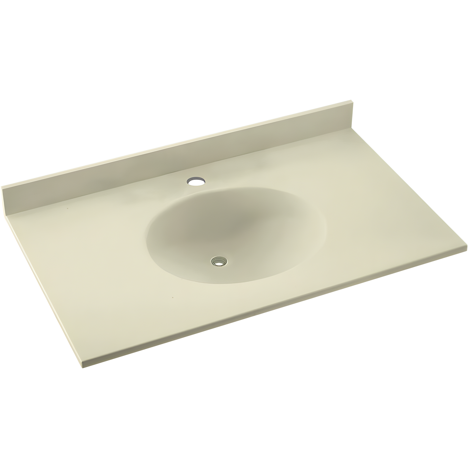 Bone Swanstone Single Bathroom Vanity Top with Rectangular Sink