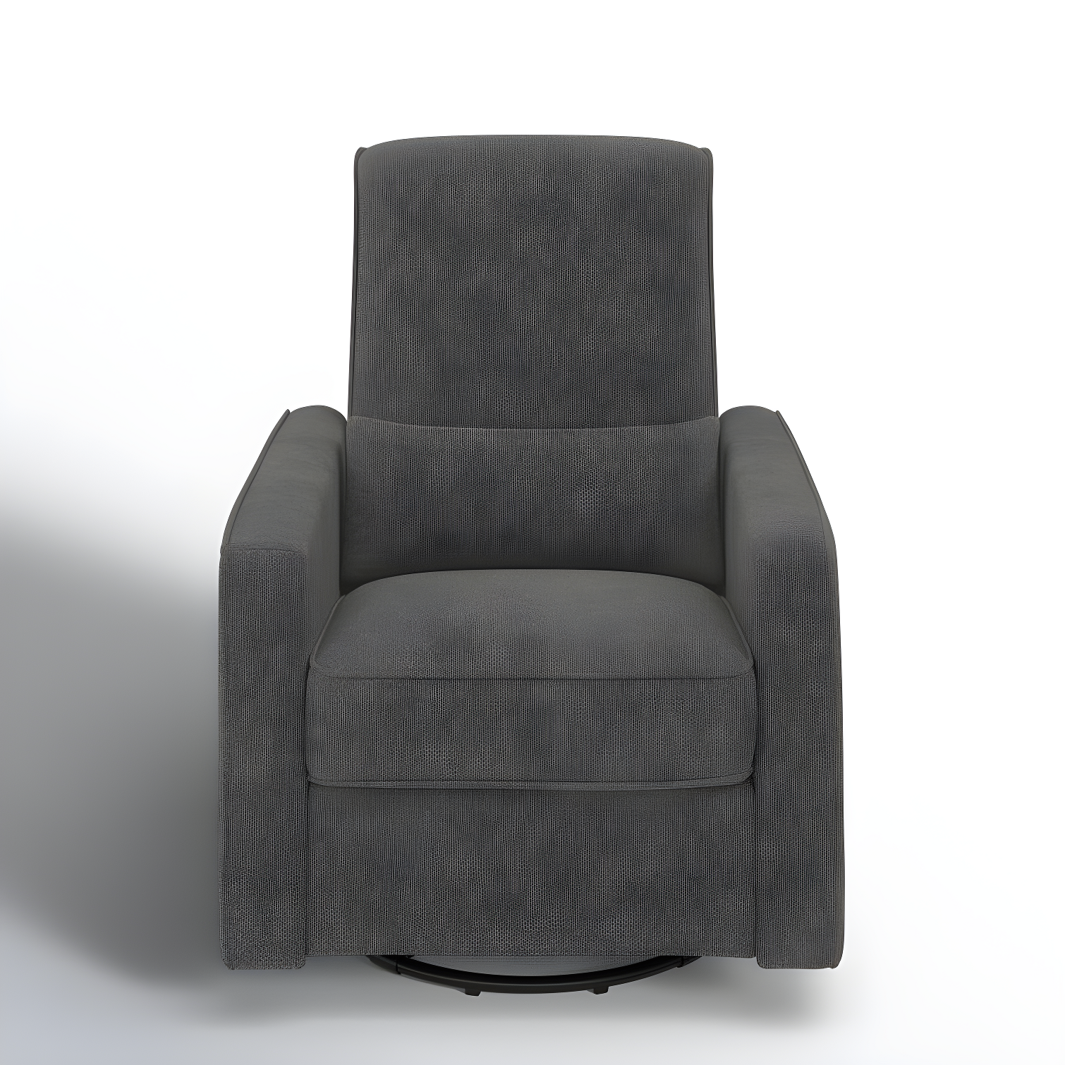 Piper Dark Grey Swivel Recliner with Plush Leg Rest and Gliding Function