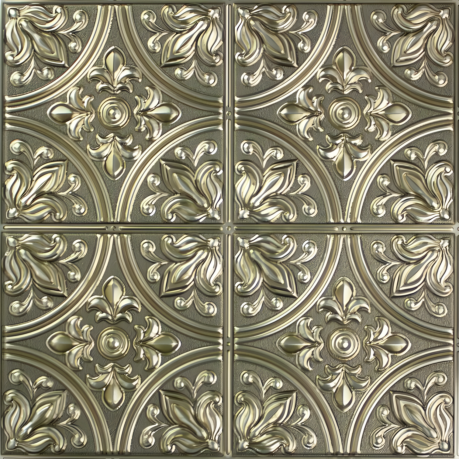 Gold Victorian Tin Peel and Stick PVC Tile