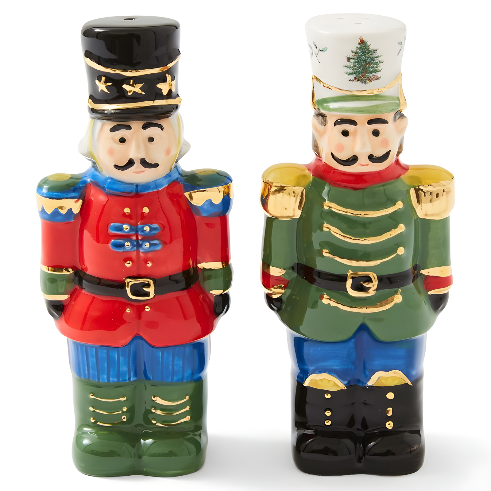 Festive Nutcracker Ceramic Salt and Pepper Shaker Set