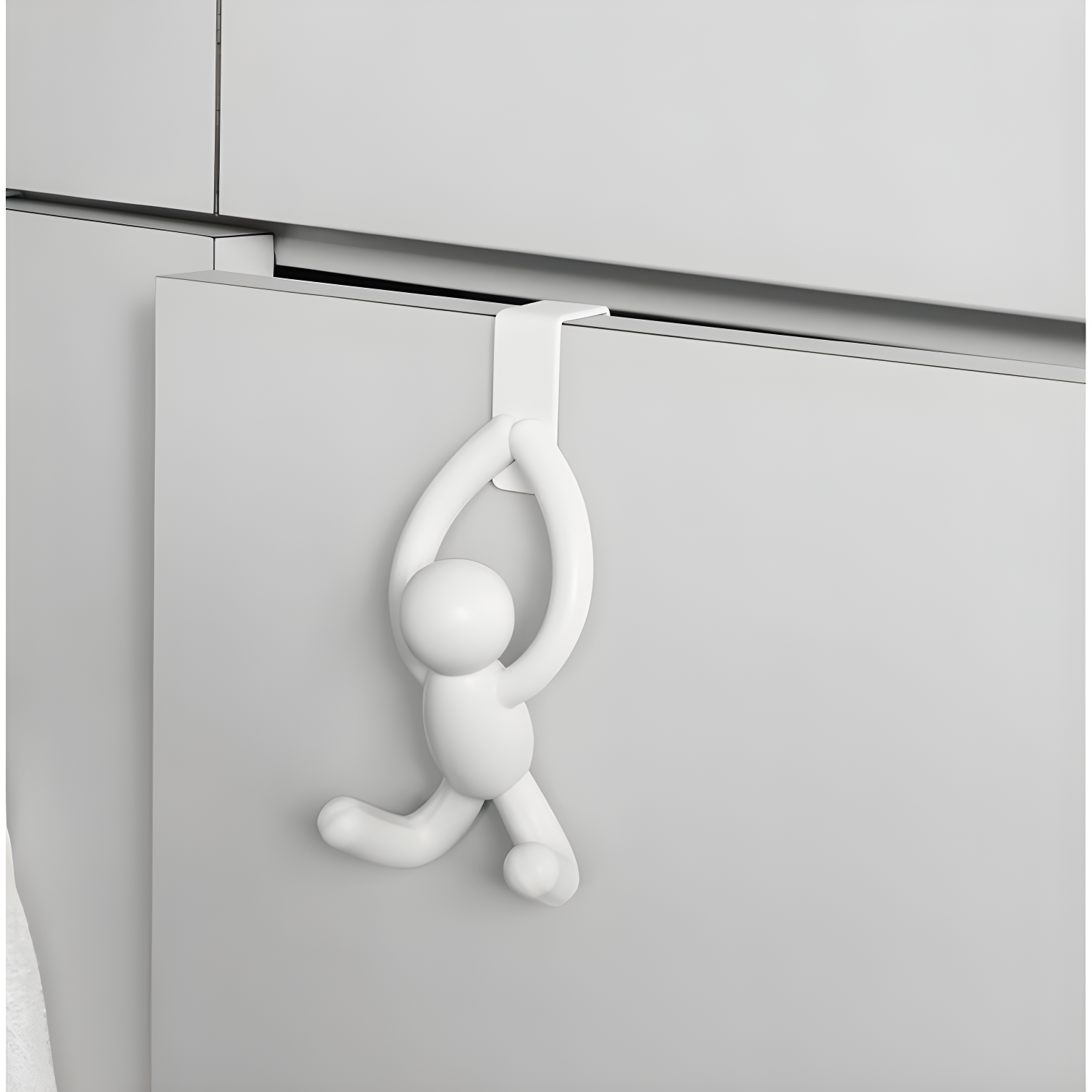 White Plastic and Metal Over-the-Door Buddy Hook Set