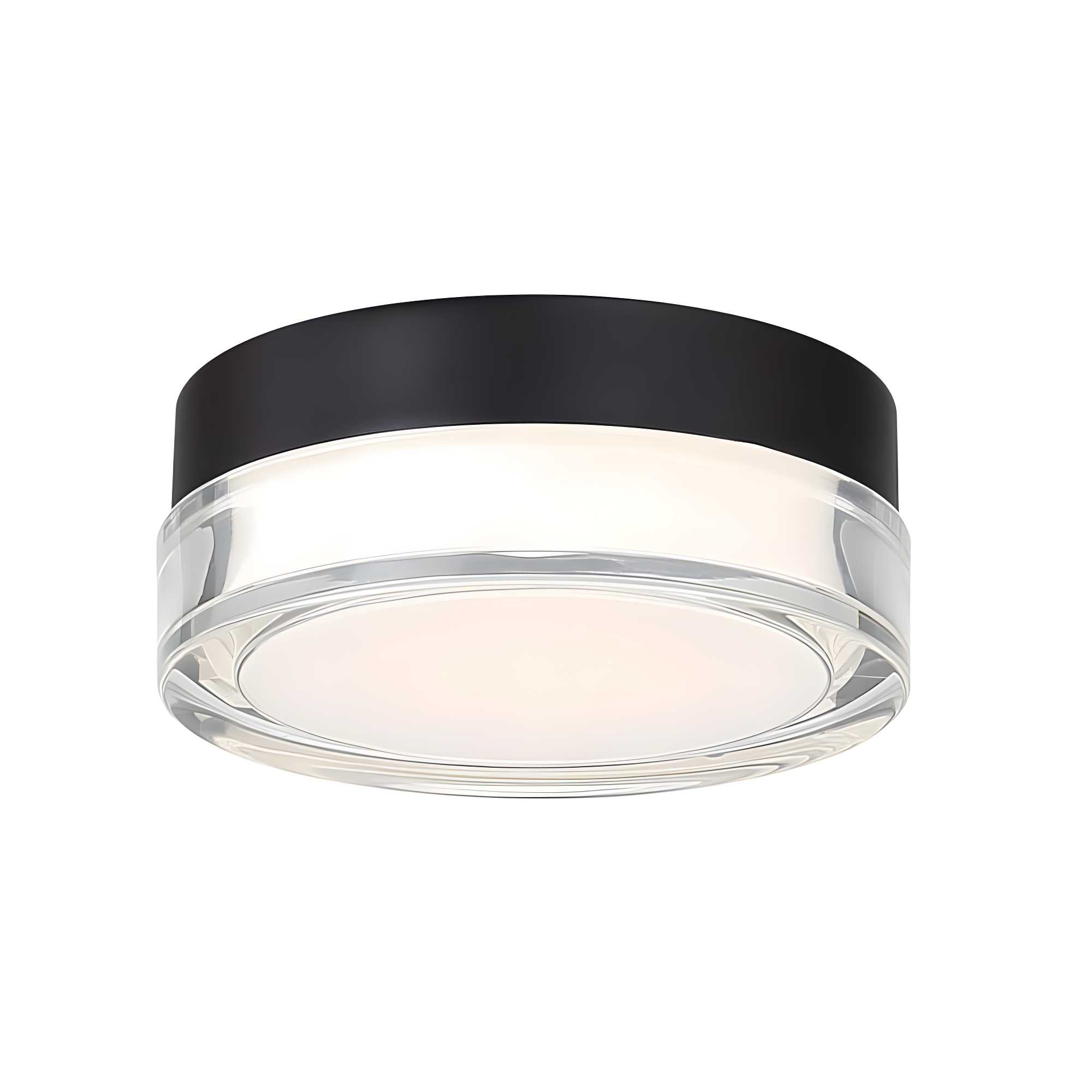 Black Glass 6.25" LED Flush Mount Light