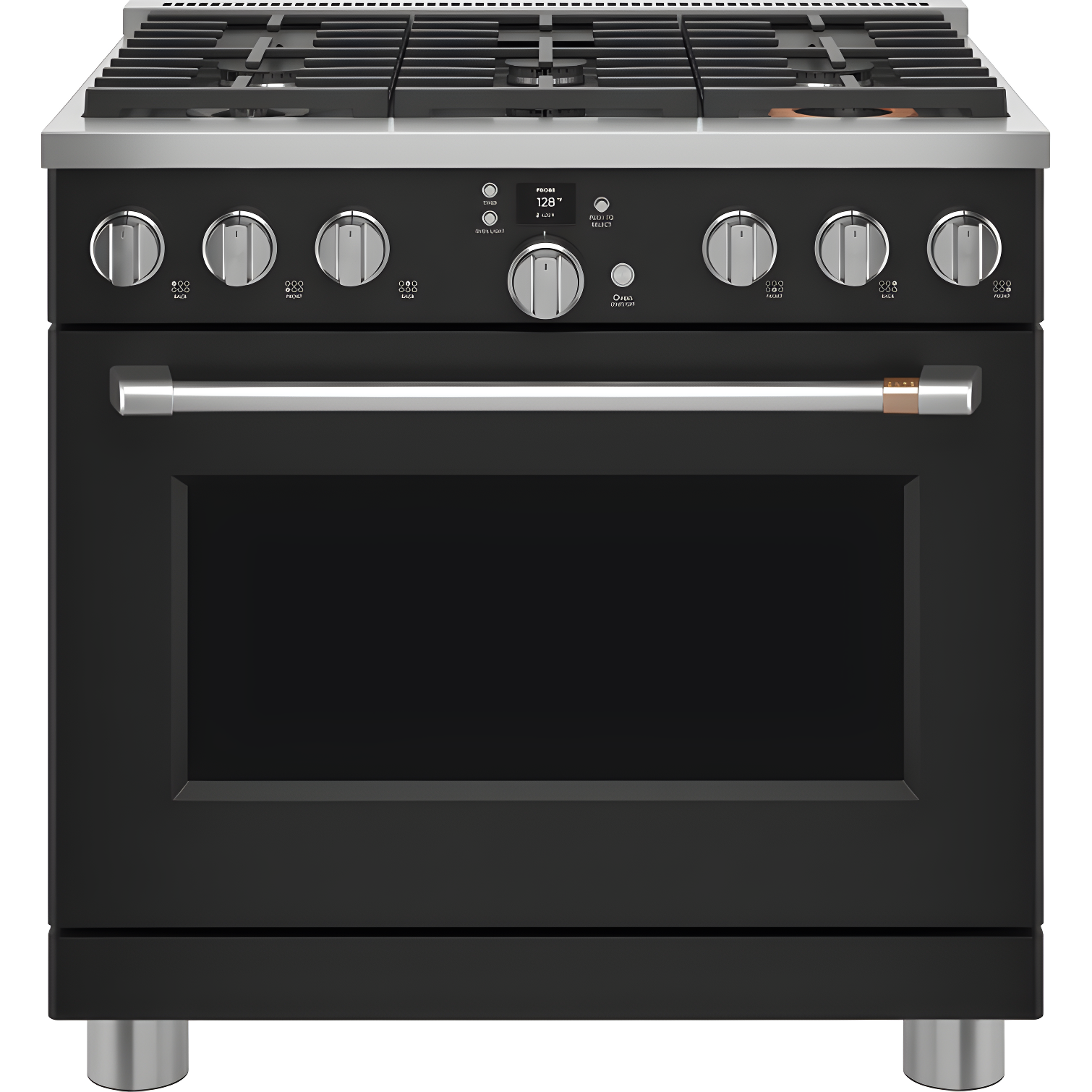 36" Matte Black Dual-Fuel Smart Range with 6 Burners