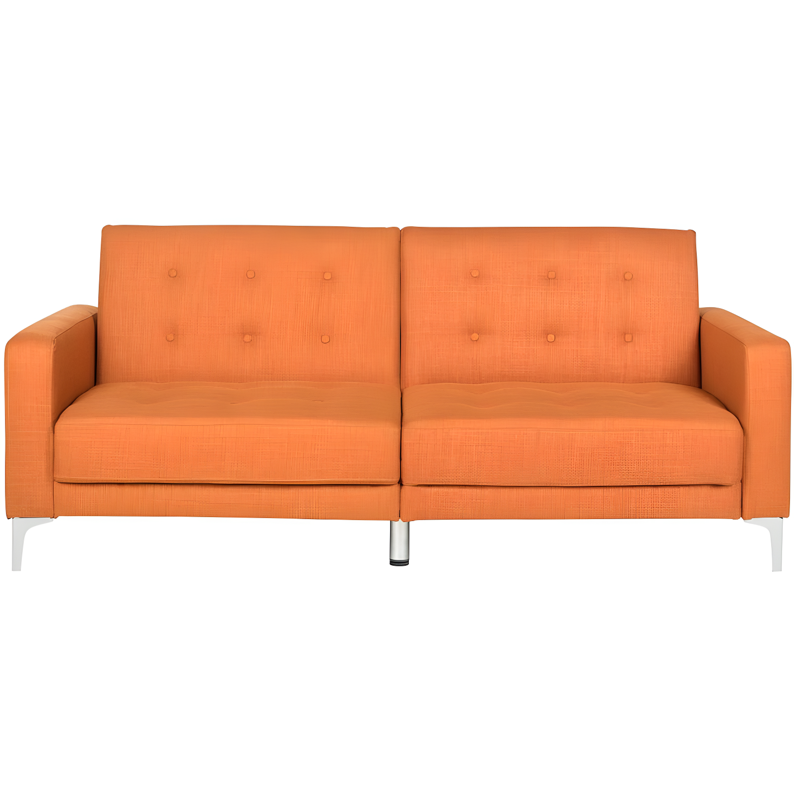 Soho Contemporary Orange Linen Metal Sleeper Sofa Bed