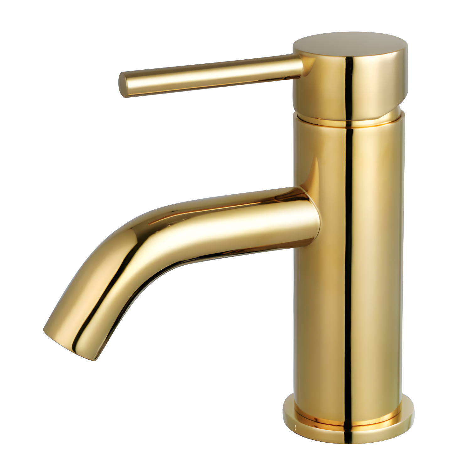 Polished Brass Single-Handle Modern Bathroom Faucet