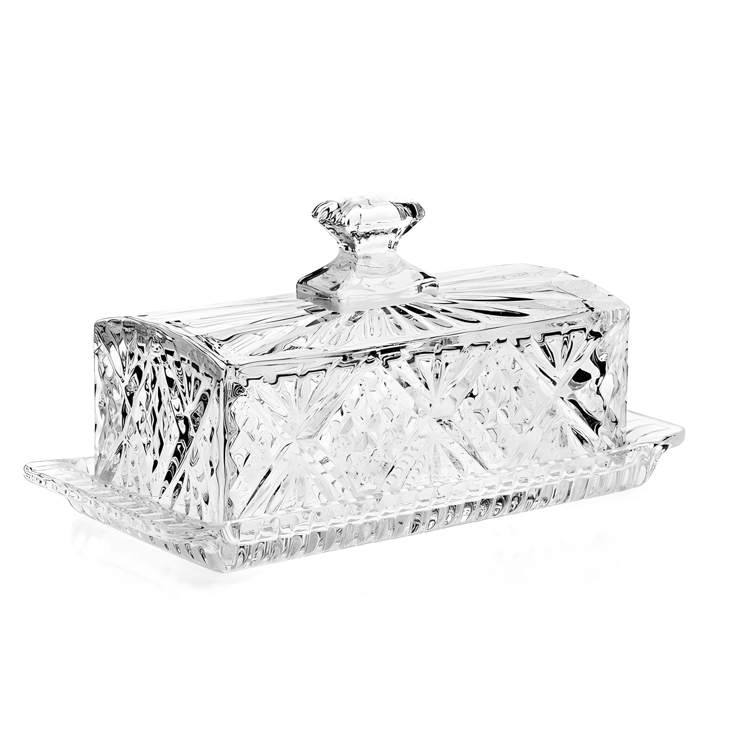 Dublin Clear Crystal Covered Butter Dish