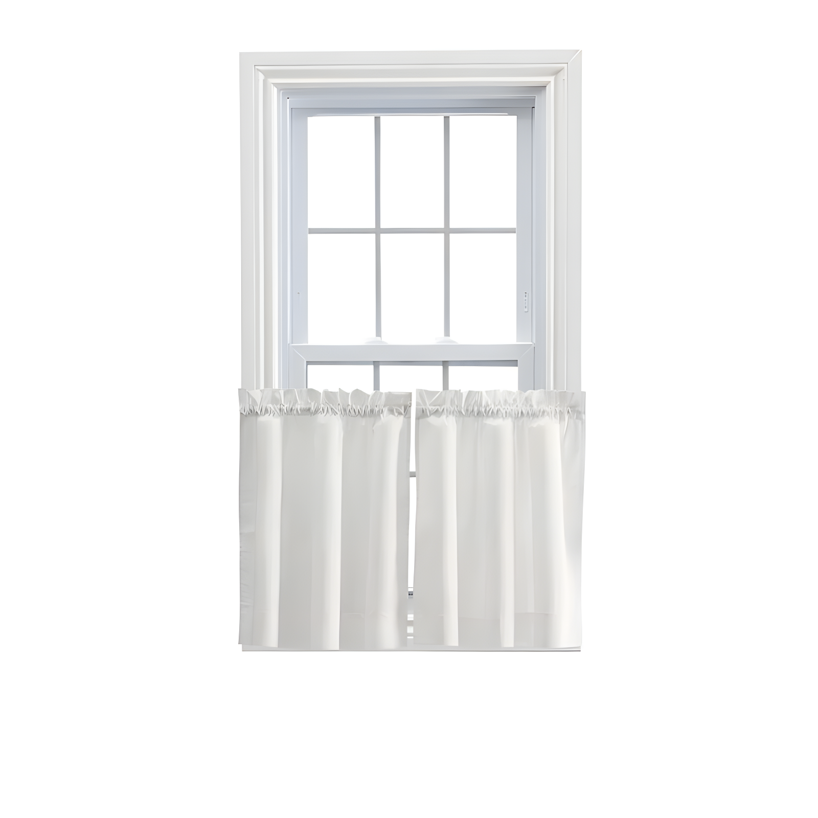 Stacey Ice Cream Sheer Cotton Polyester Rod Pocket Window Tier Pair