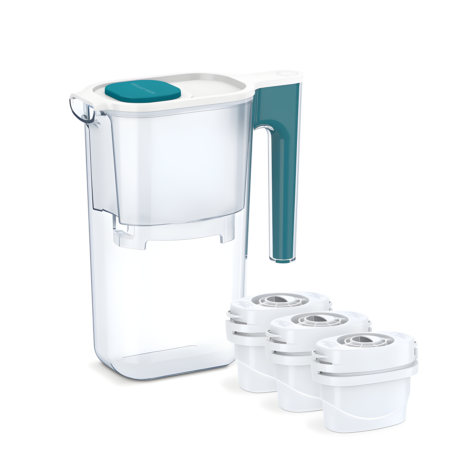 Teal 6-Cup BPA-Free Water Filter Pitcher with 3 Filters