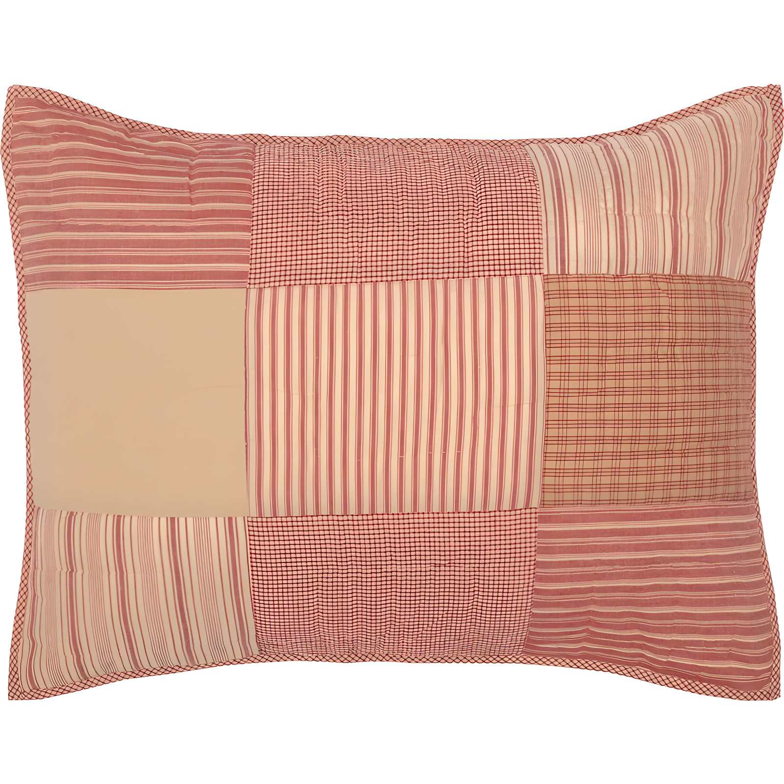 Sawyer Mill Red and Tan Cotton Standard Pillow Sham