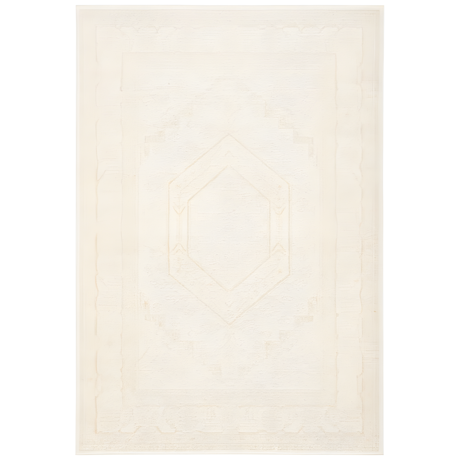 Ivory Beige 8' x 10' Oriental Synthetic Area Rug