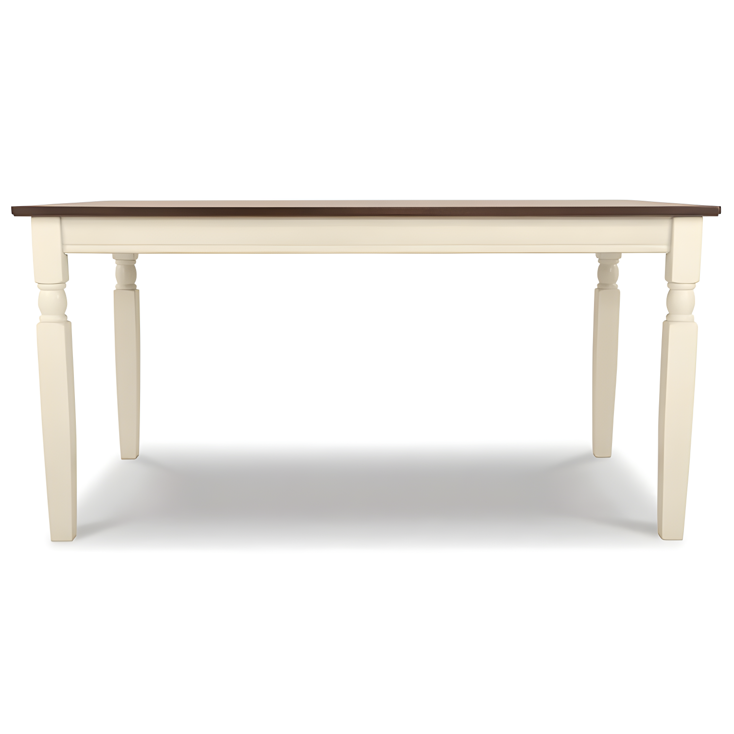 Cottage Charm Two-Tone Brown & White Rectangular Dining Table