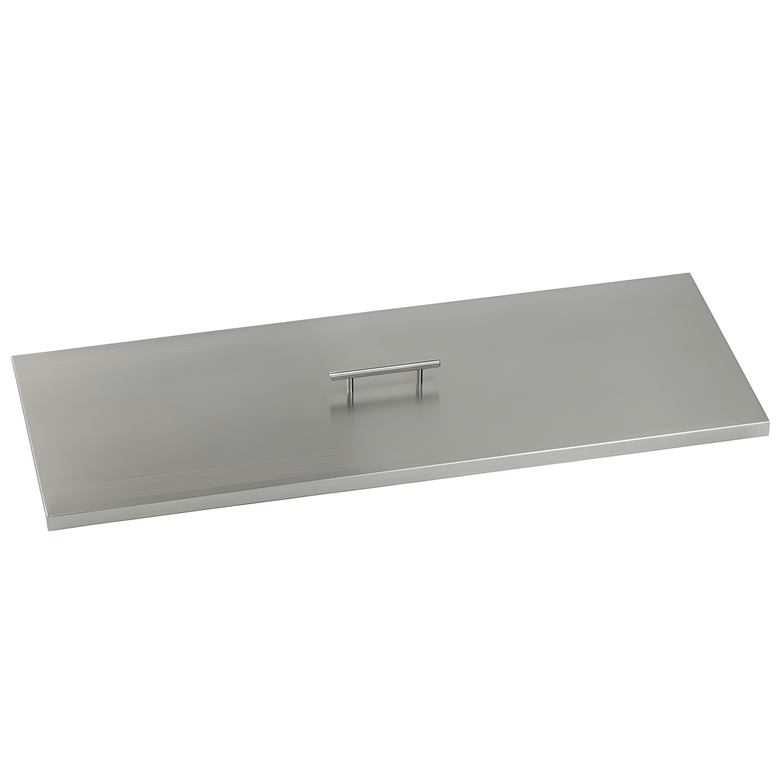 Stainless Steel Rectangular Fire Pit Pan Cover with Chrome Handle