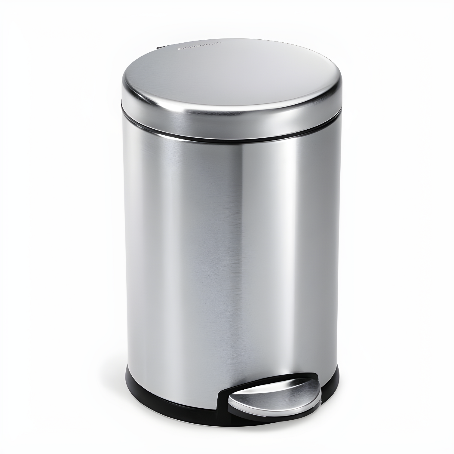 Brushed Stainless Steel 1.2 Gallon Round Step Trash Can