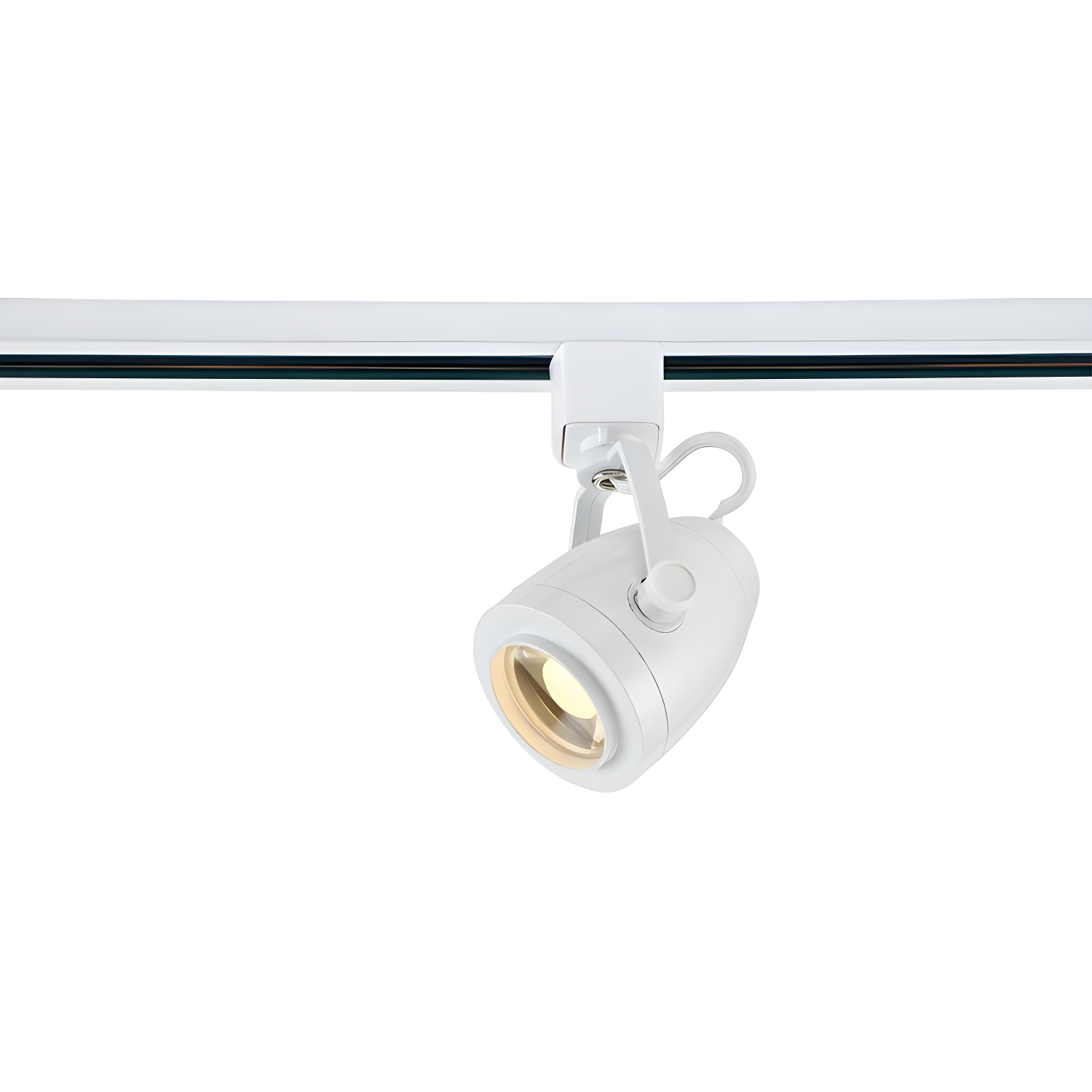 Sleek White LED Track Lighting Head with Adjustable Beam