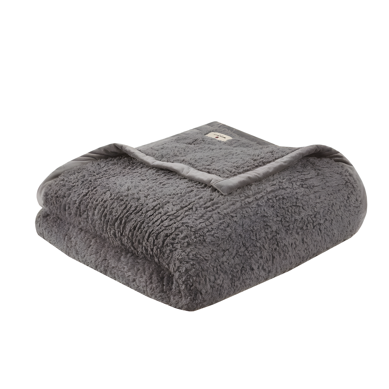 Full Gray Fleece Reversible Bed Blanket