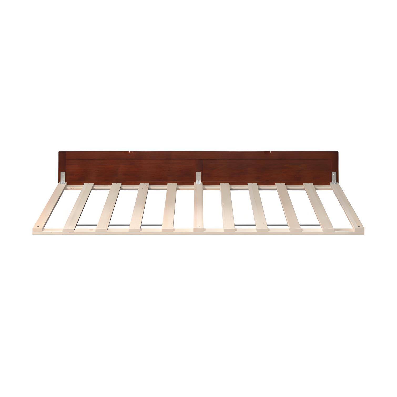 Walnut Twin Roll Out Trundle Bed Frame with Slats