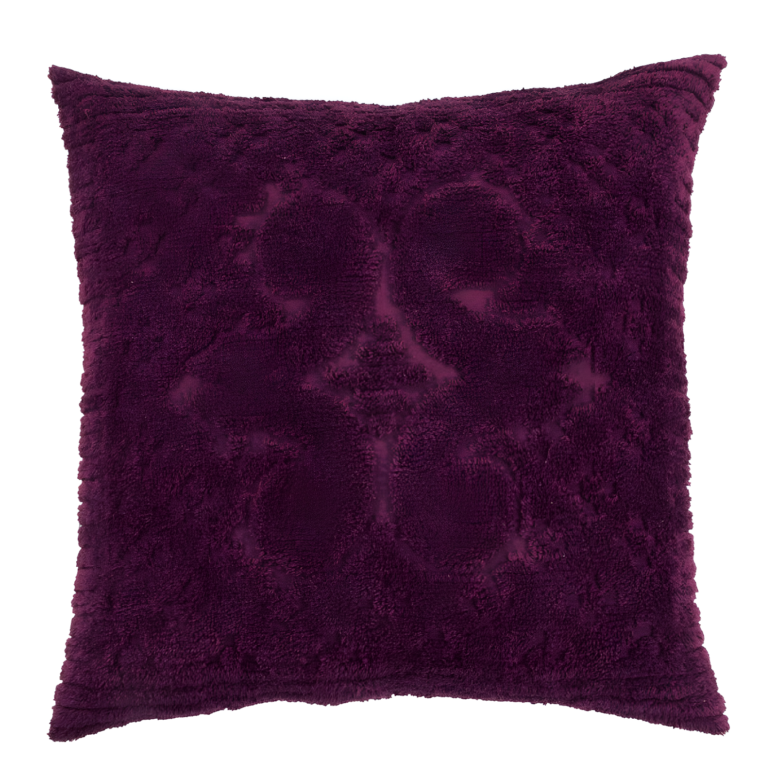 Plum Cotton Chenille Tufted Euro Sham with Medallion Design