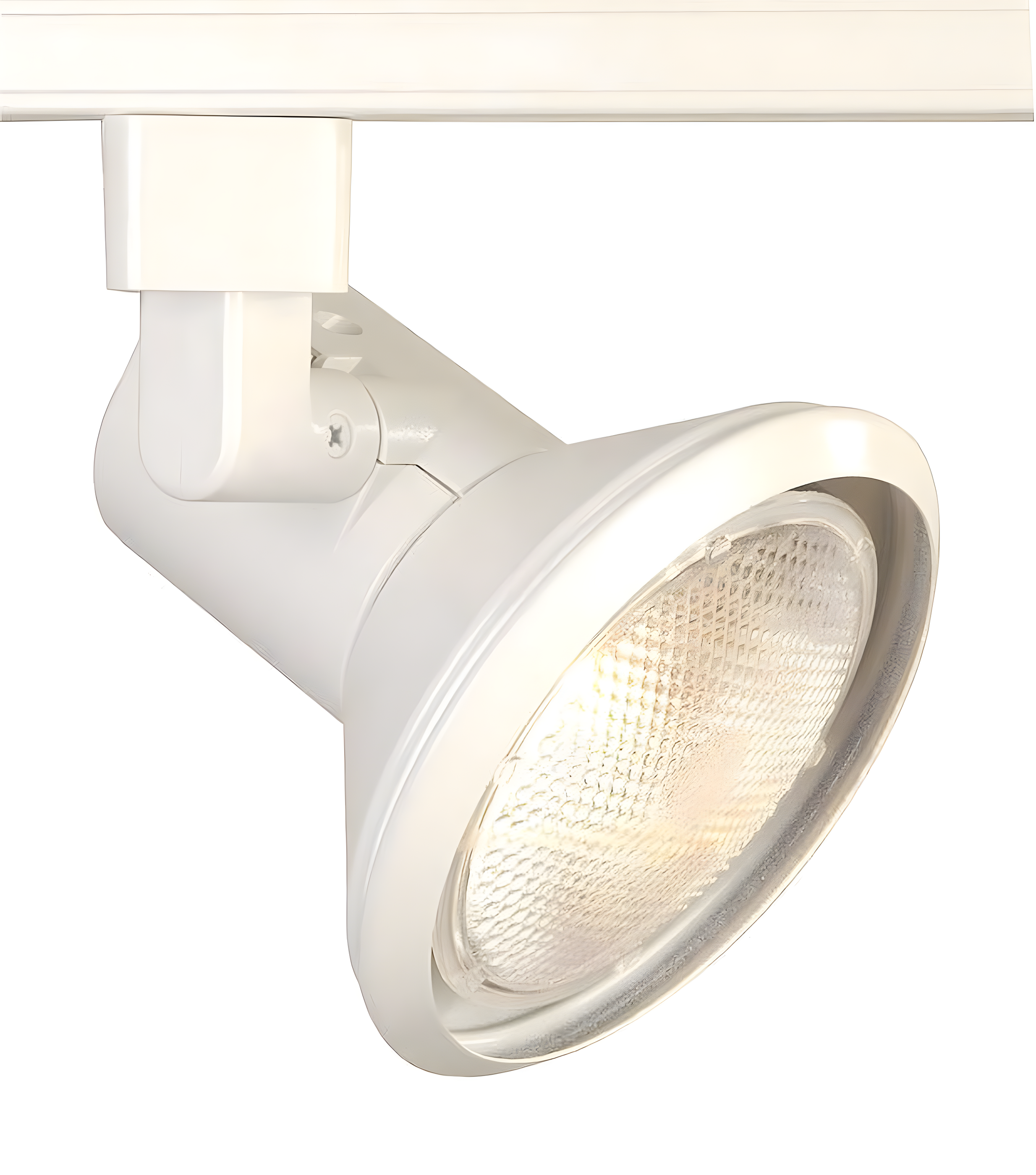 White Flared Step Track Lighting Head with Adjustable Aim