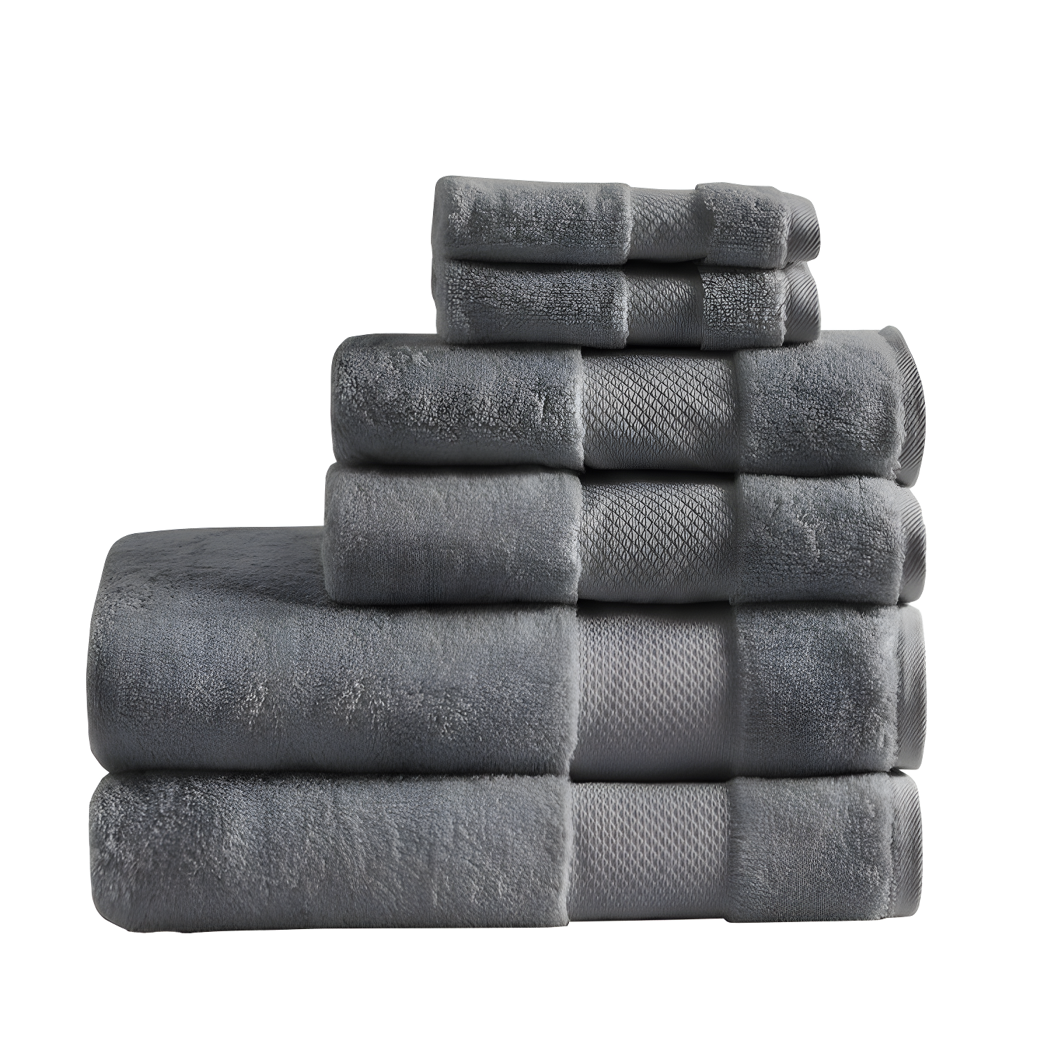 Charcoal Turkish Cotton 6-Piece Ultra Soft Towel Set