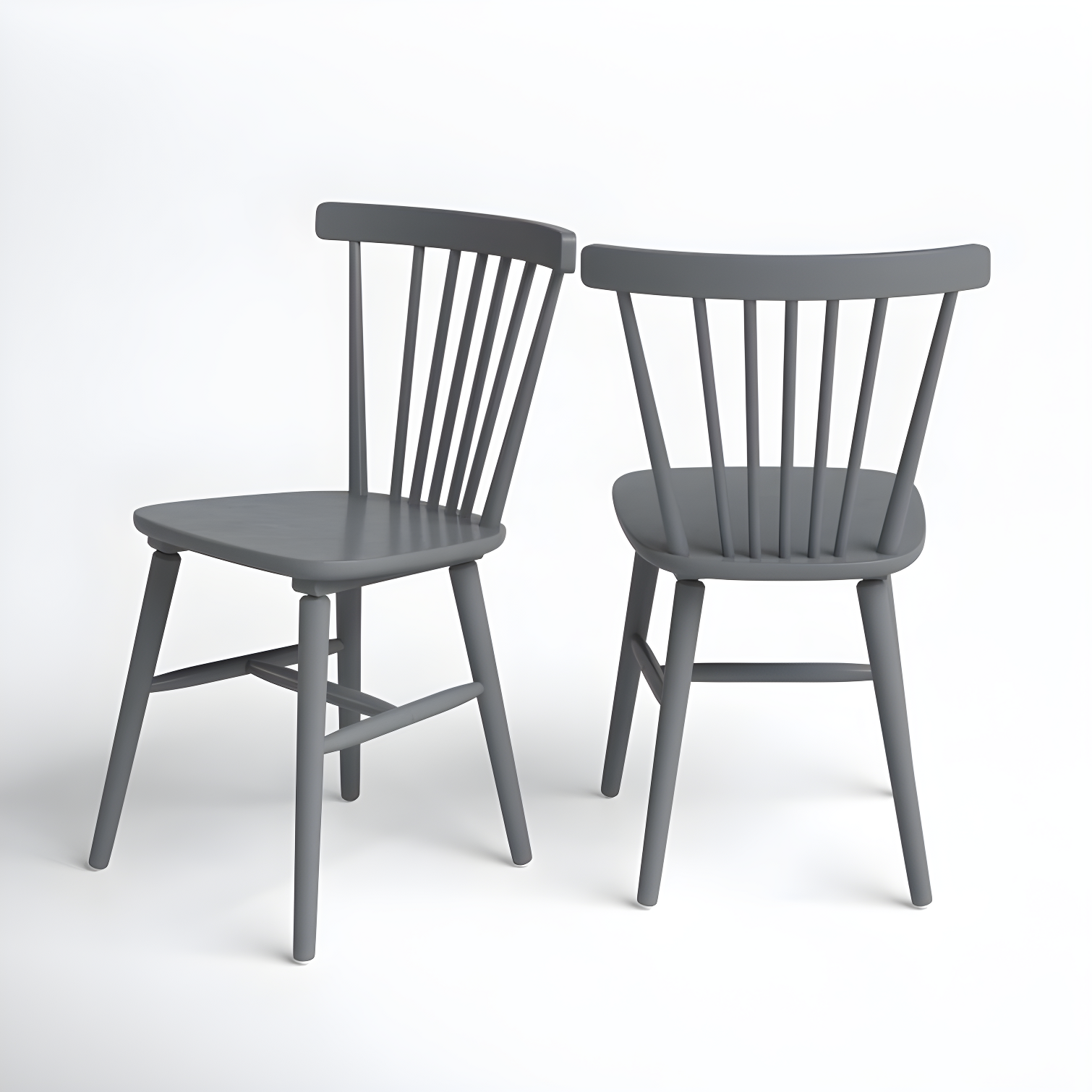 Transitional Gray 20" Solid Wood Spindle Side Chair Set