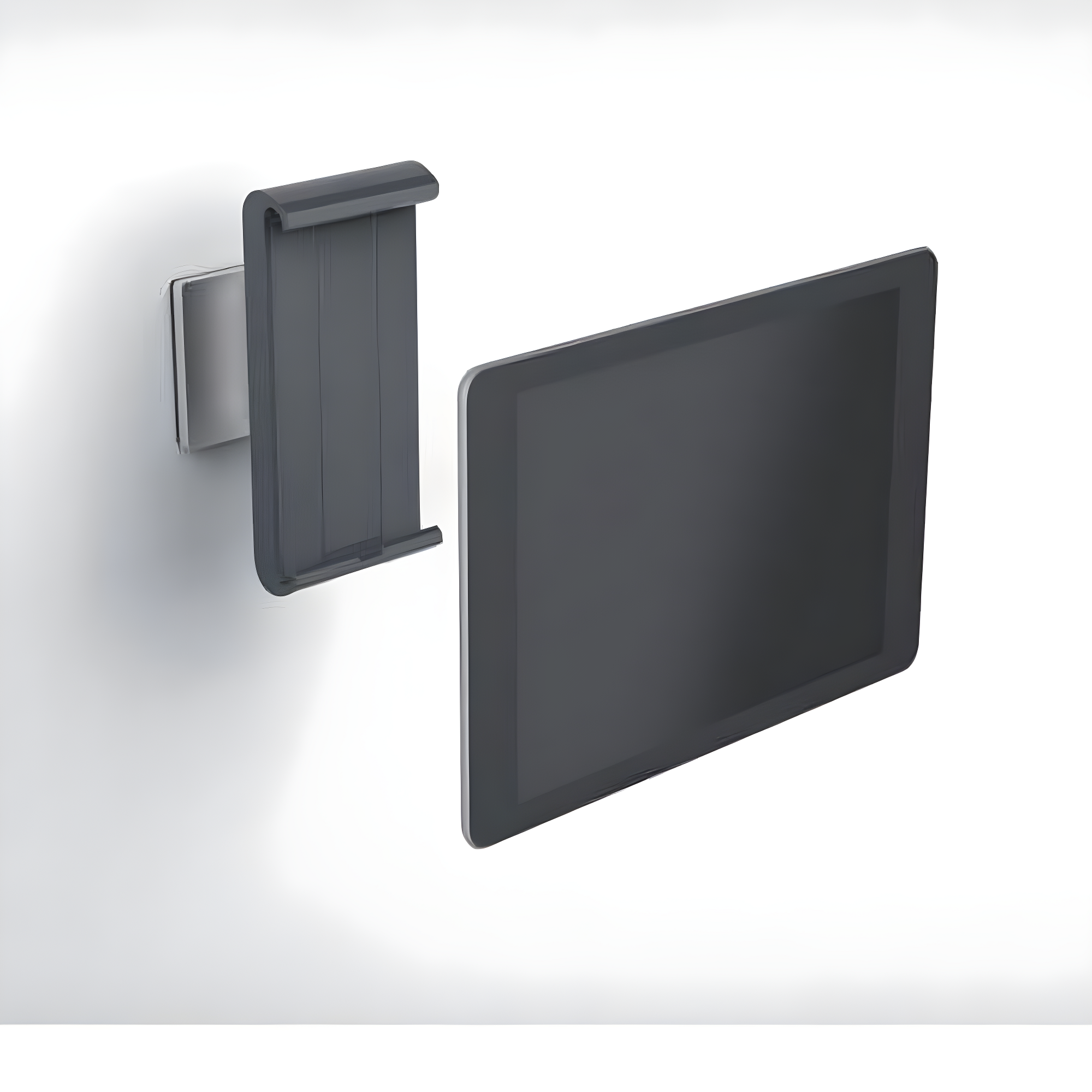 Silver Aluminum and ABS Wall-Mounted Tablet Holder