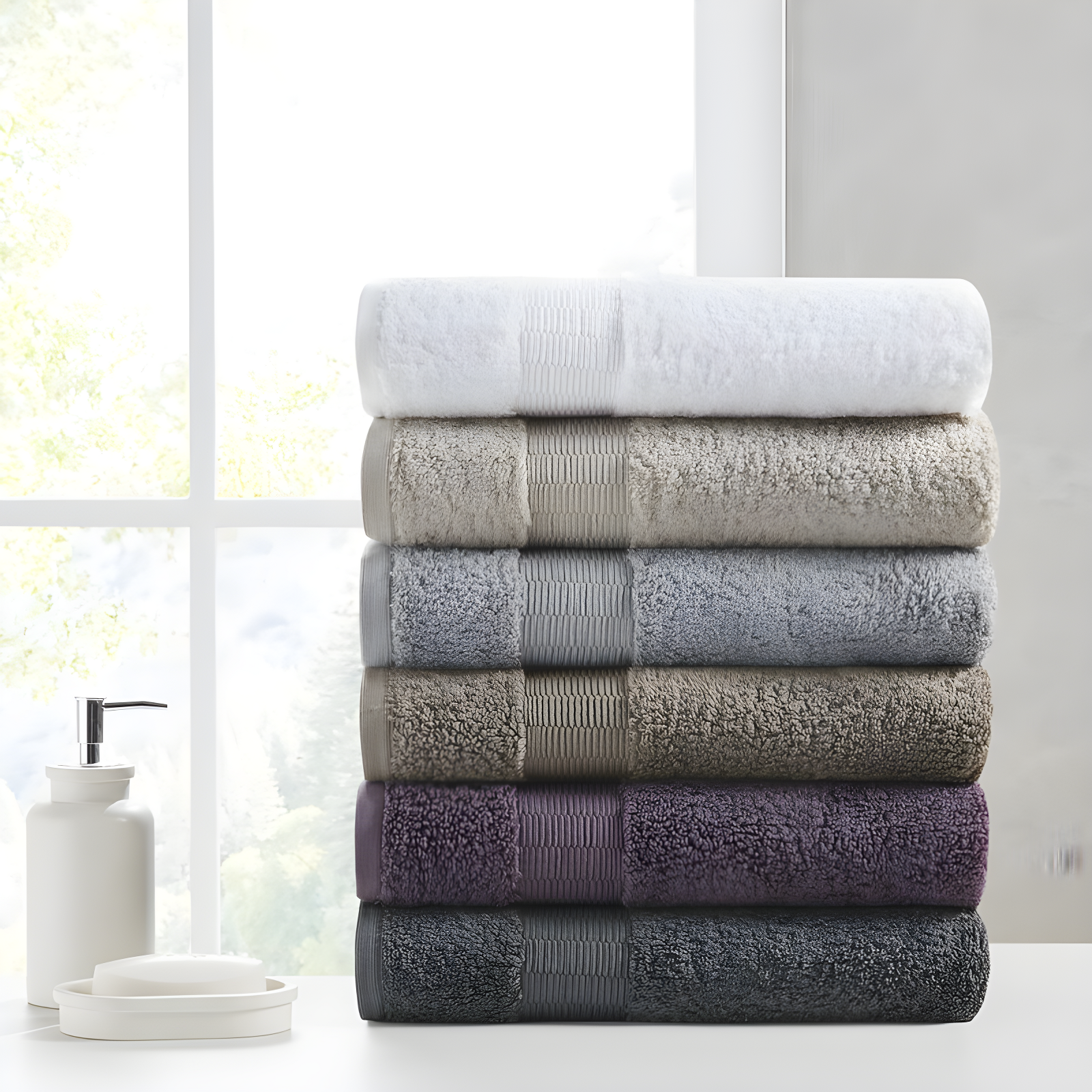 Oversized Egyptian Cotton 6-Piece Towel Set in Assorted Colors