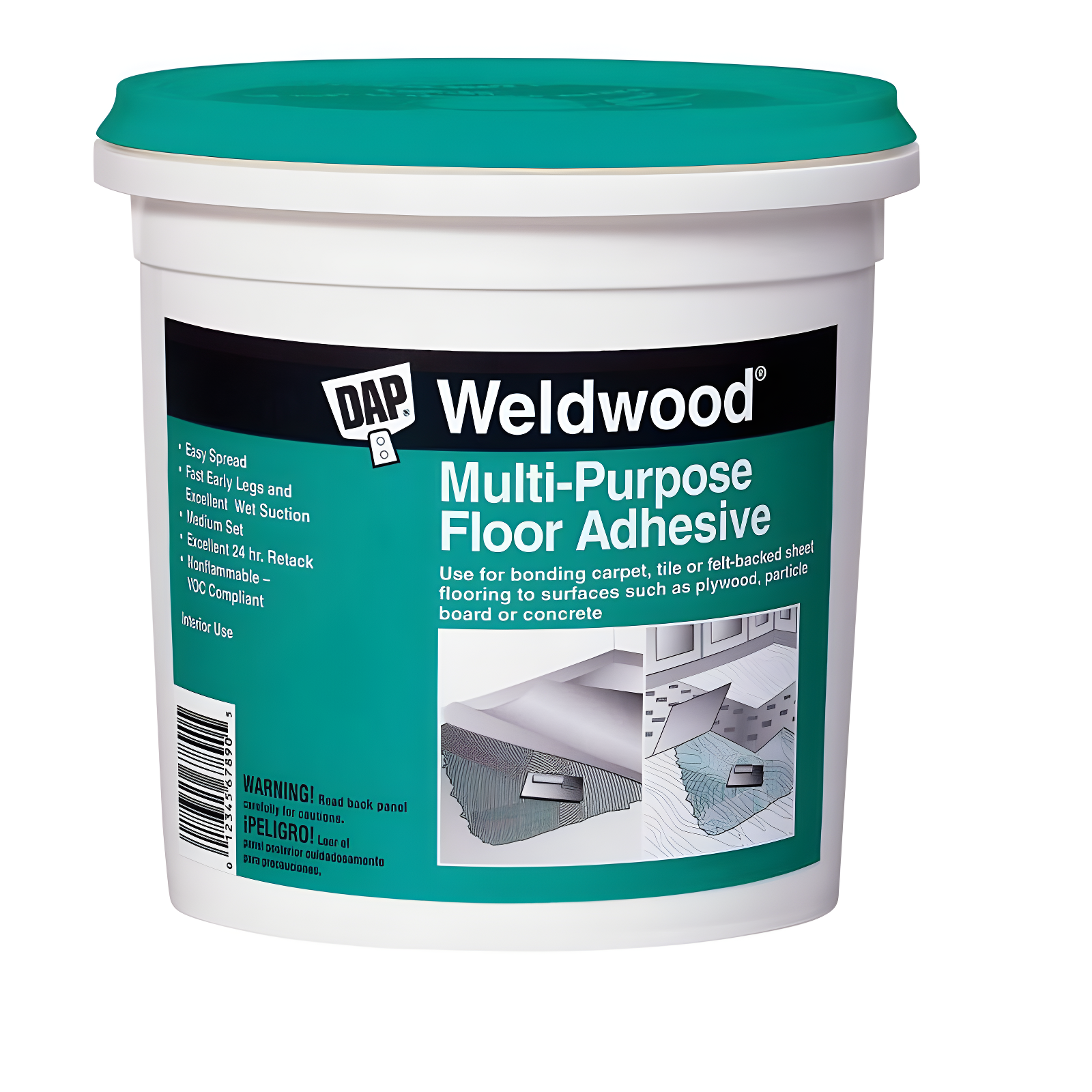 DAP WeldWood Off White High Strength Latex Floor Adhesive, 1 Quart