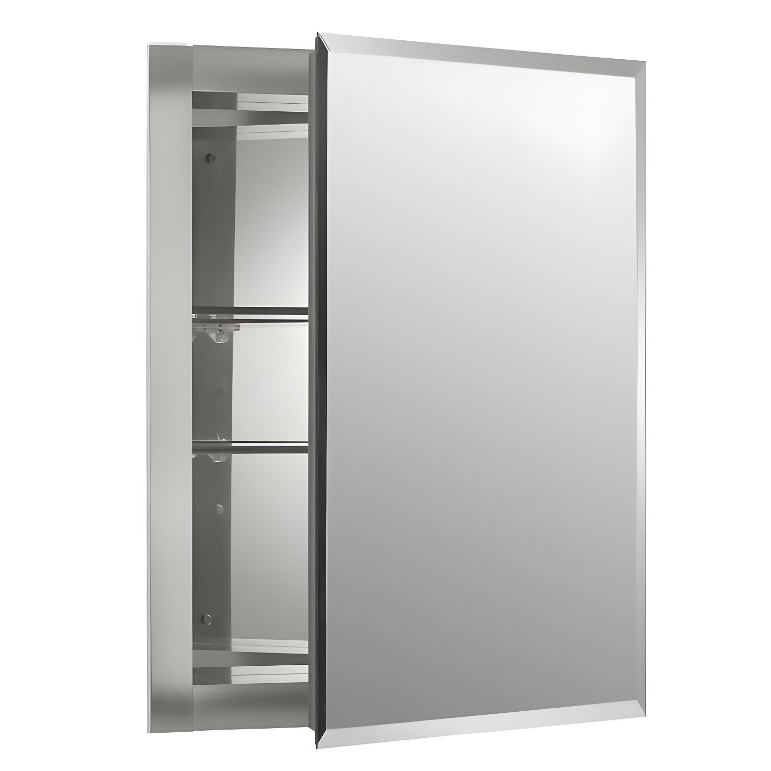 16" x 20" Frameless Aluminum and Glass Medicine Cabinet