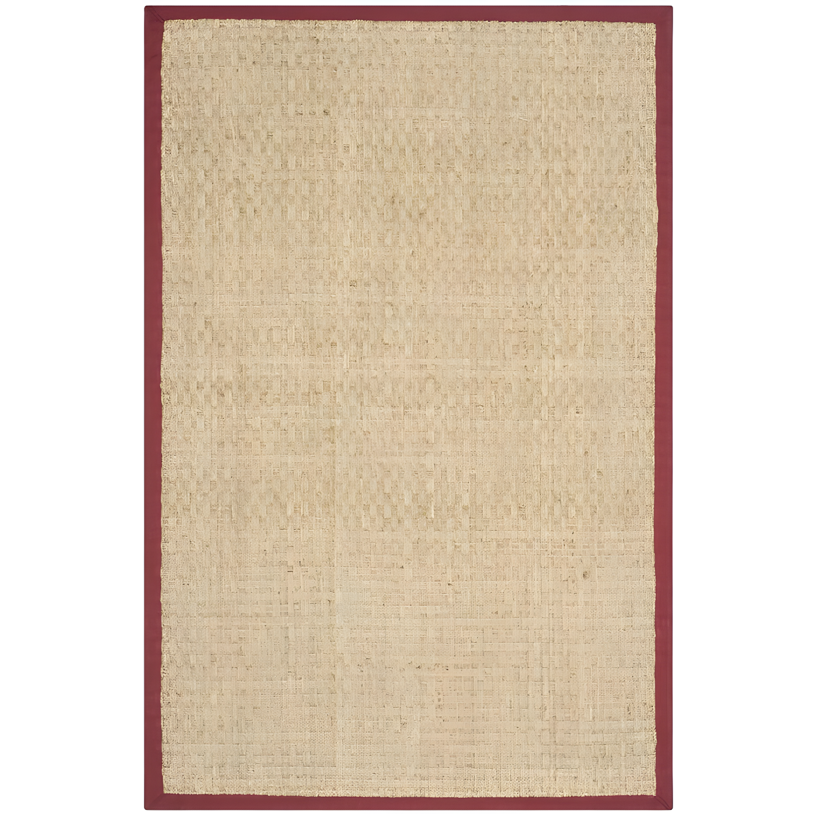 Natural and Red Flat Woven Reversible Wool Area Rug, 4' x 6'