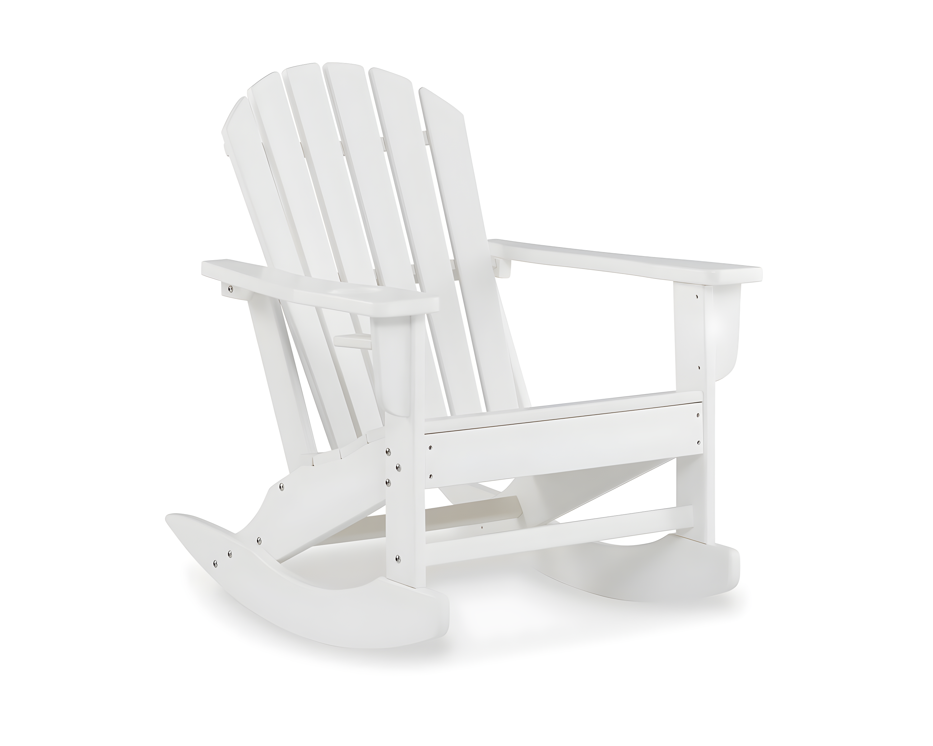 White High-Density Polyethylene Adirondack Rocking Chair