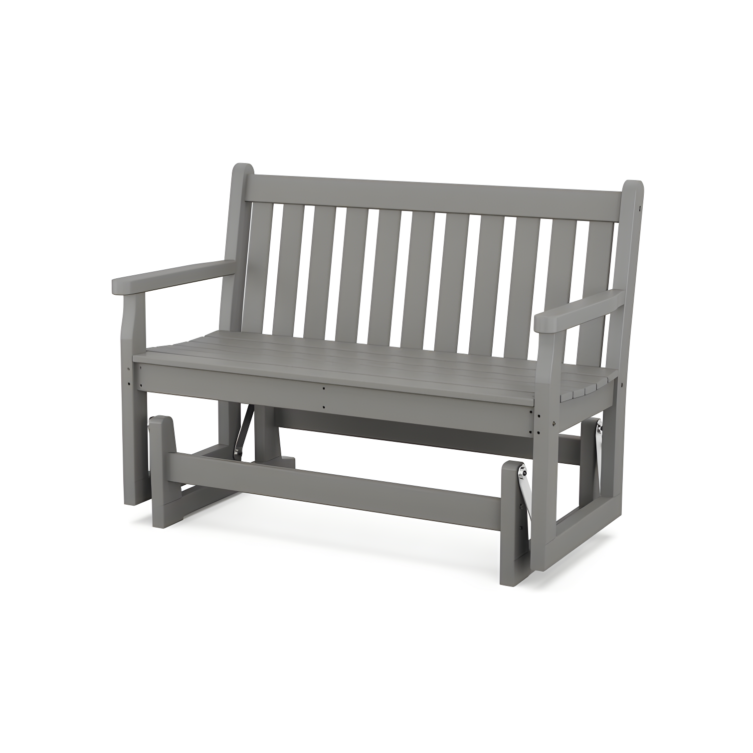 Slate Gray 48" Recycled Plastic Outdoor Glider Loveseat