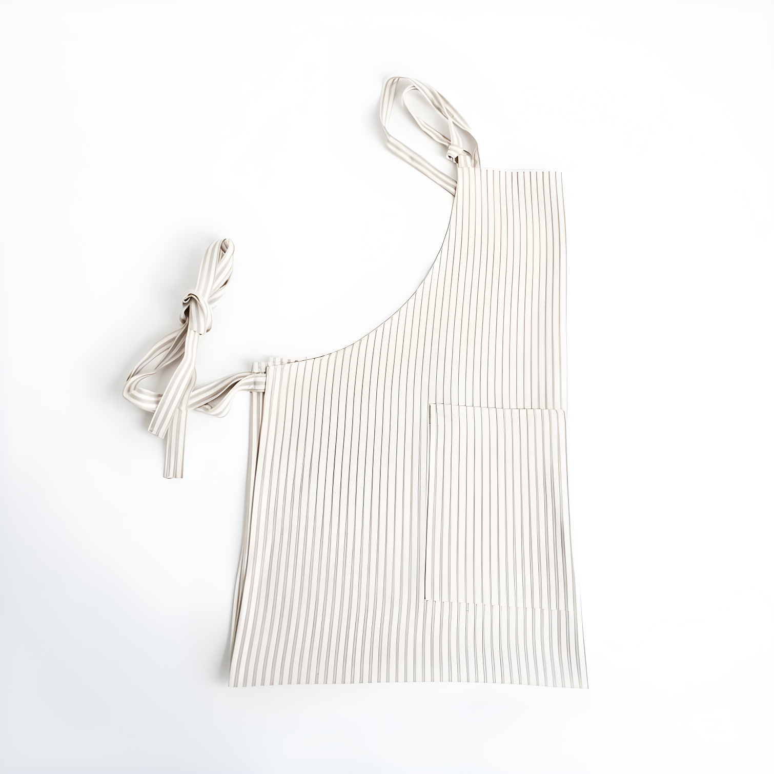 Natural Striped Linen Blend Coastal Kitchen Apron