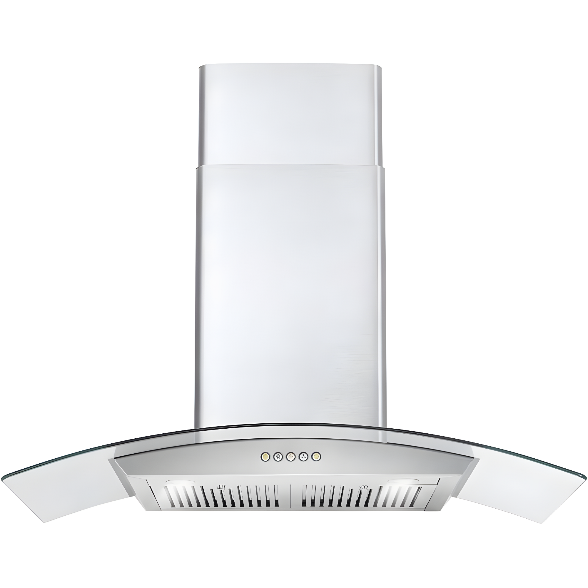 36" Stainless Steel Wall Mount Range Hood with Glass Canopy