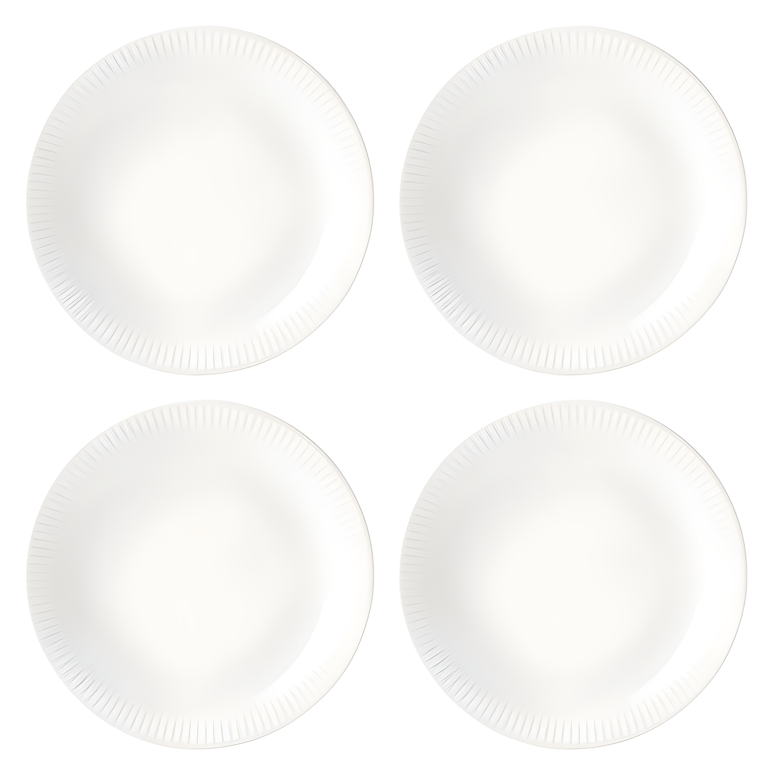 White Hand-Painted Porcelain 9" Salad Plates, Set of 4