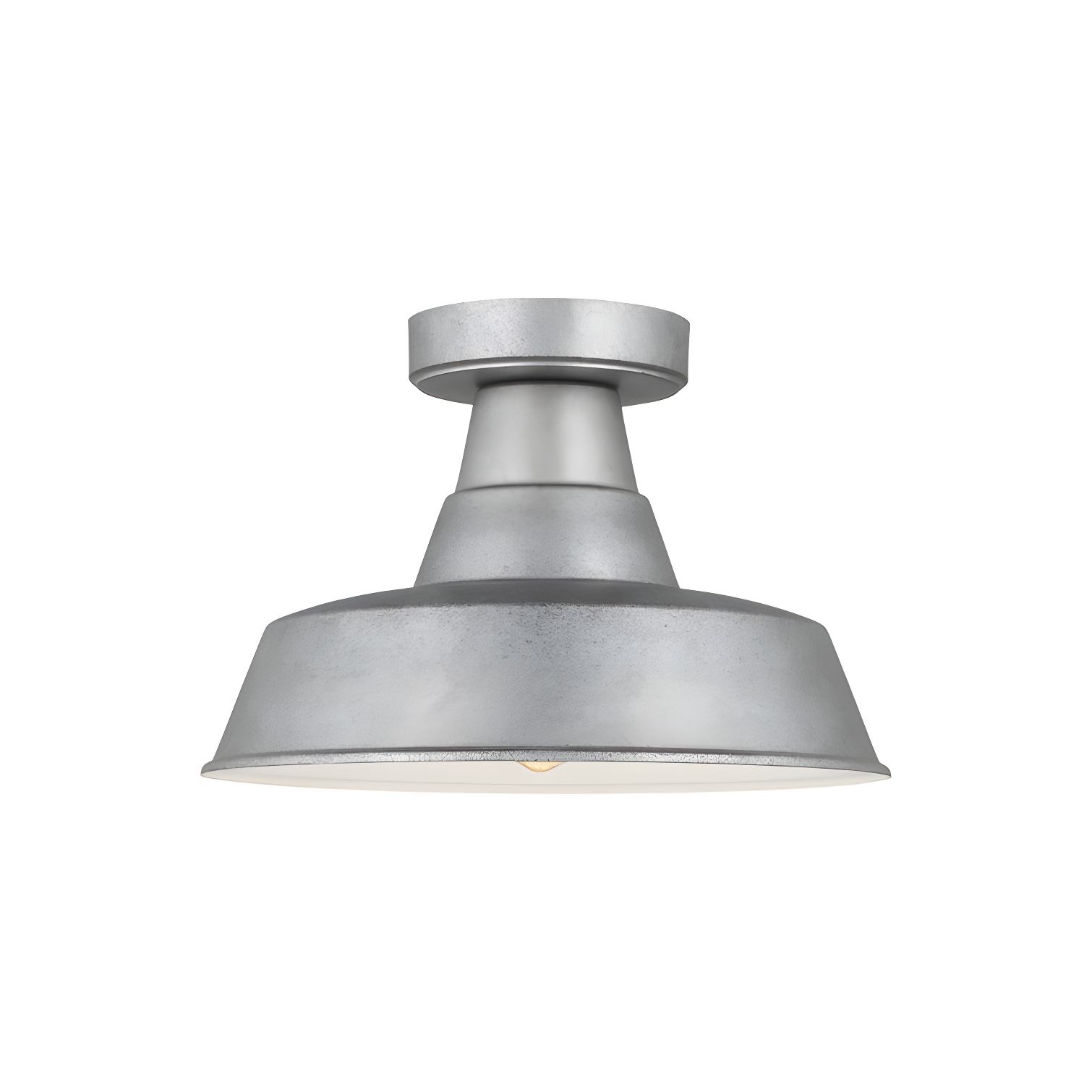 Weathered Pewter Aluminum Bell Outdoor Flush Mount Light