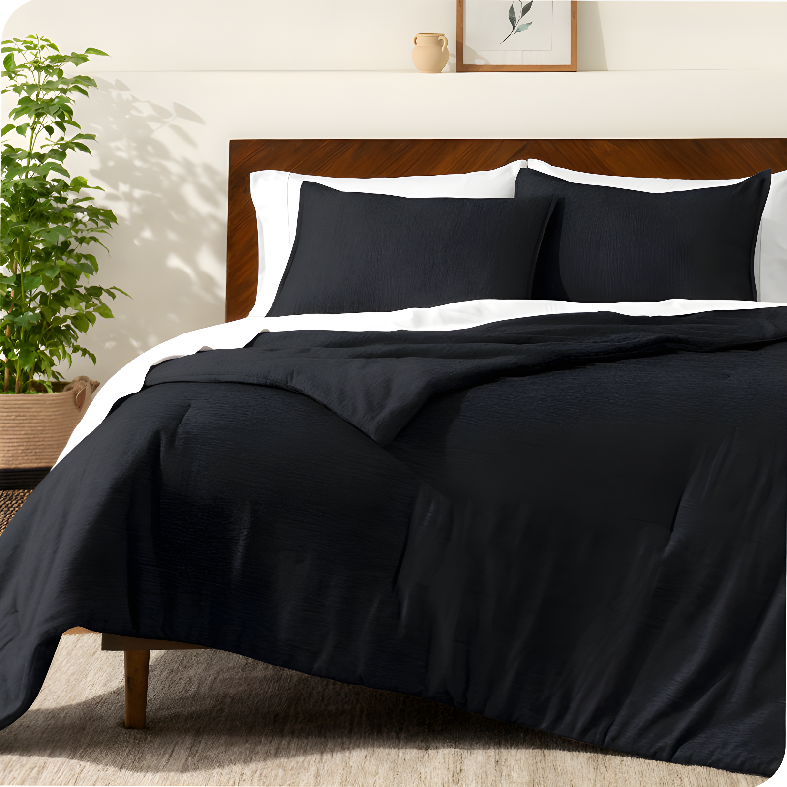 Heather Black Twin Down Alternative Microfiber Comforter Set