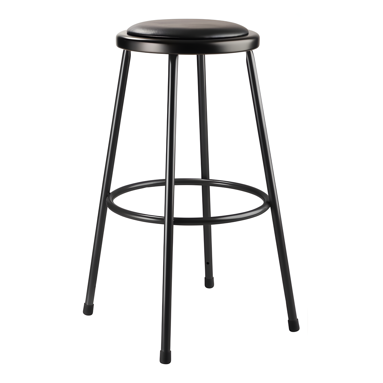 Black Metal Backless Padded 30" Lab Stool