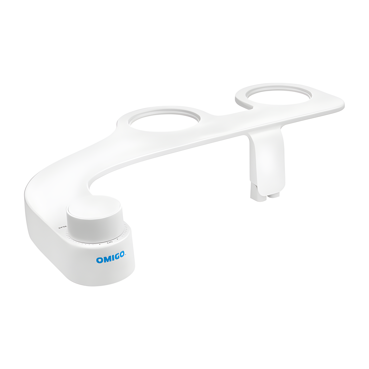 White Non-Electric Bidet Attachment with Pressure Control