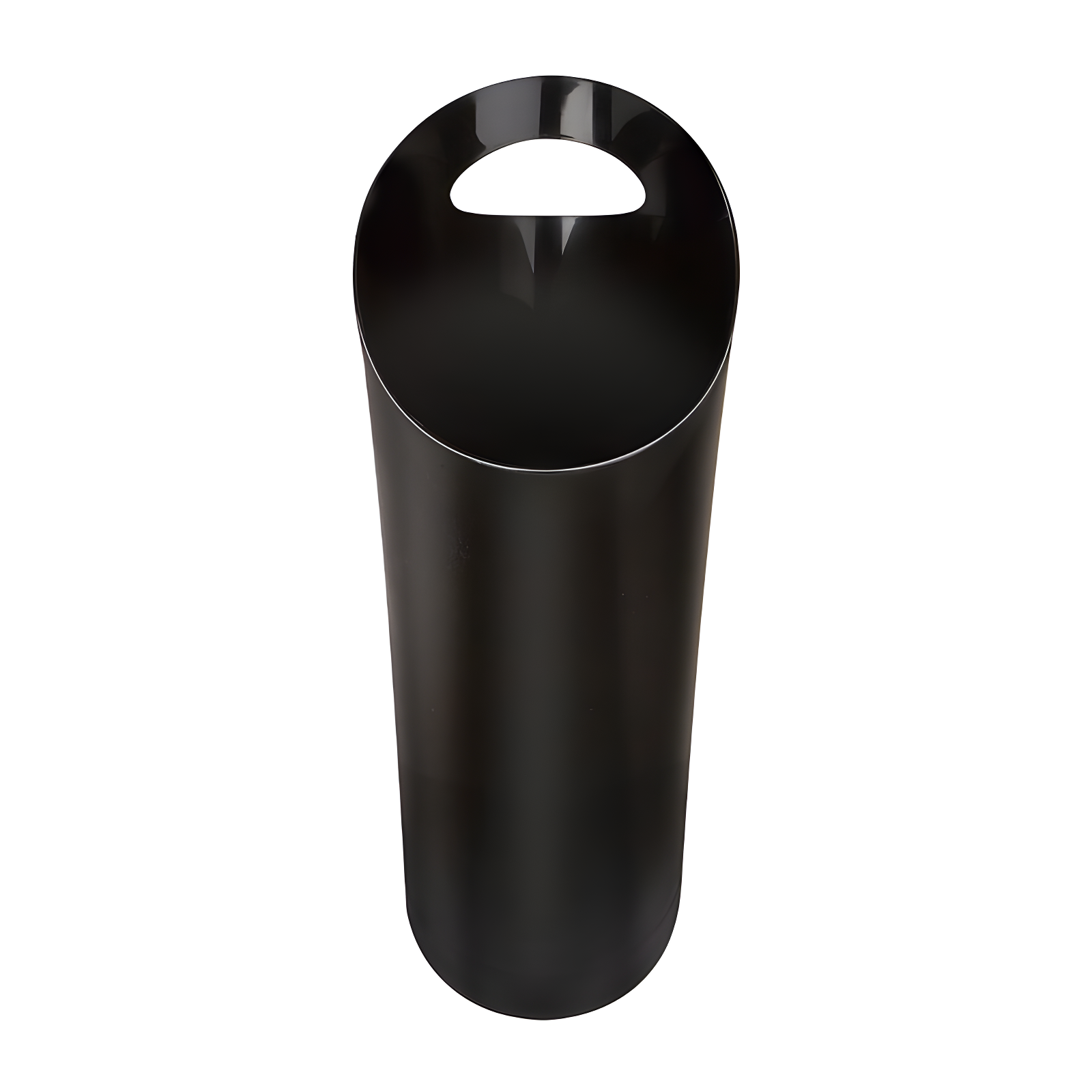 Slim Black Plastic Office Waste Basket with Handle