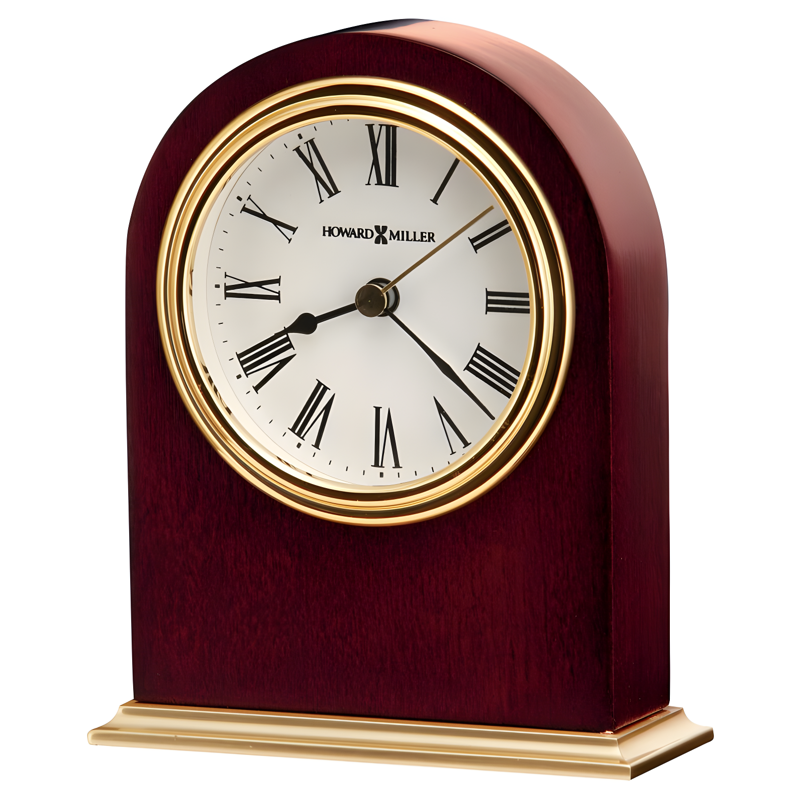 Rosewood and Brass Contemporary Quartz Table Clock