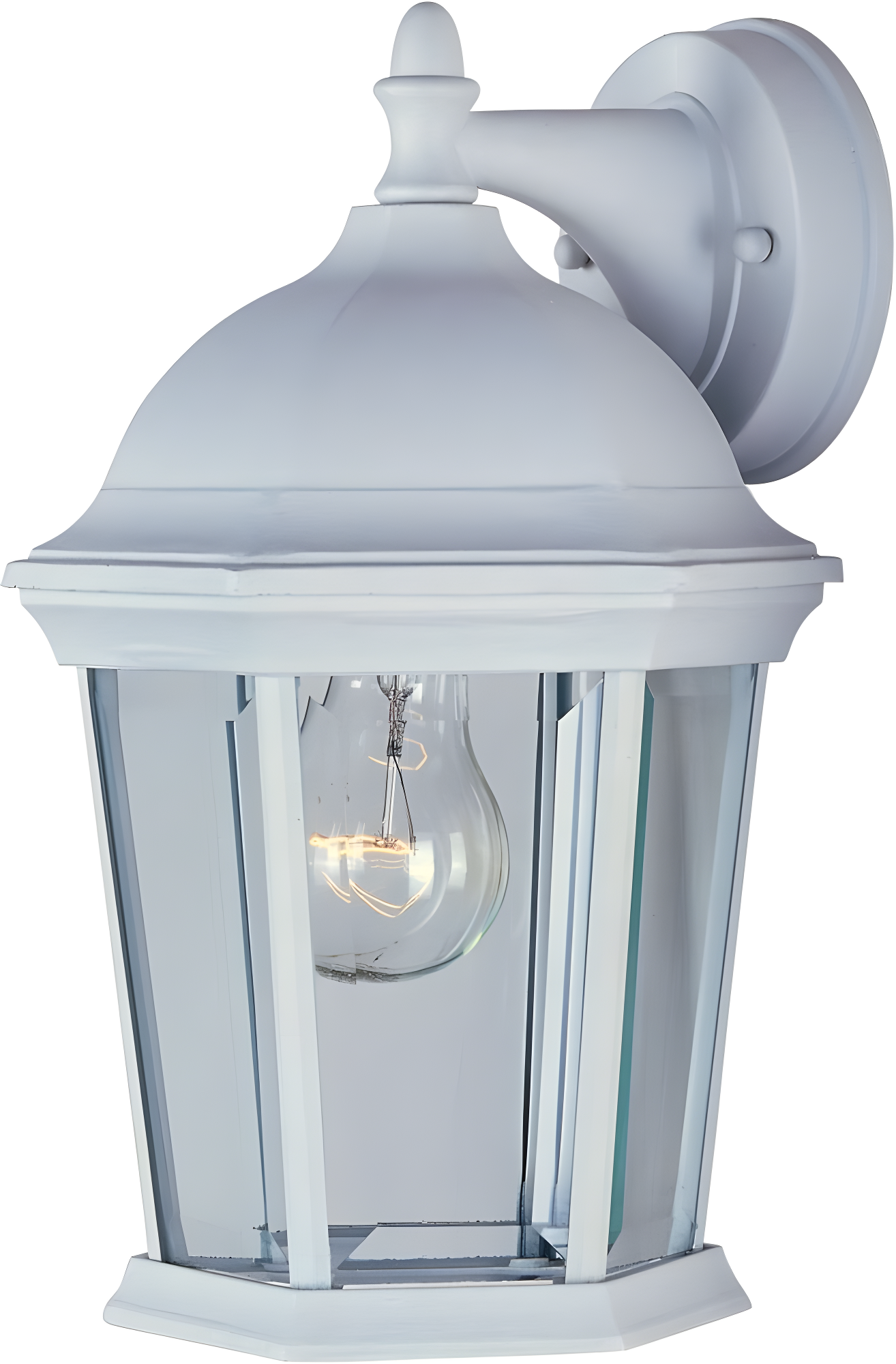 White Glass Dimmable 12" Outdoor Wall Lantern